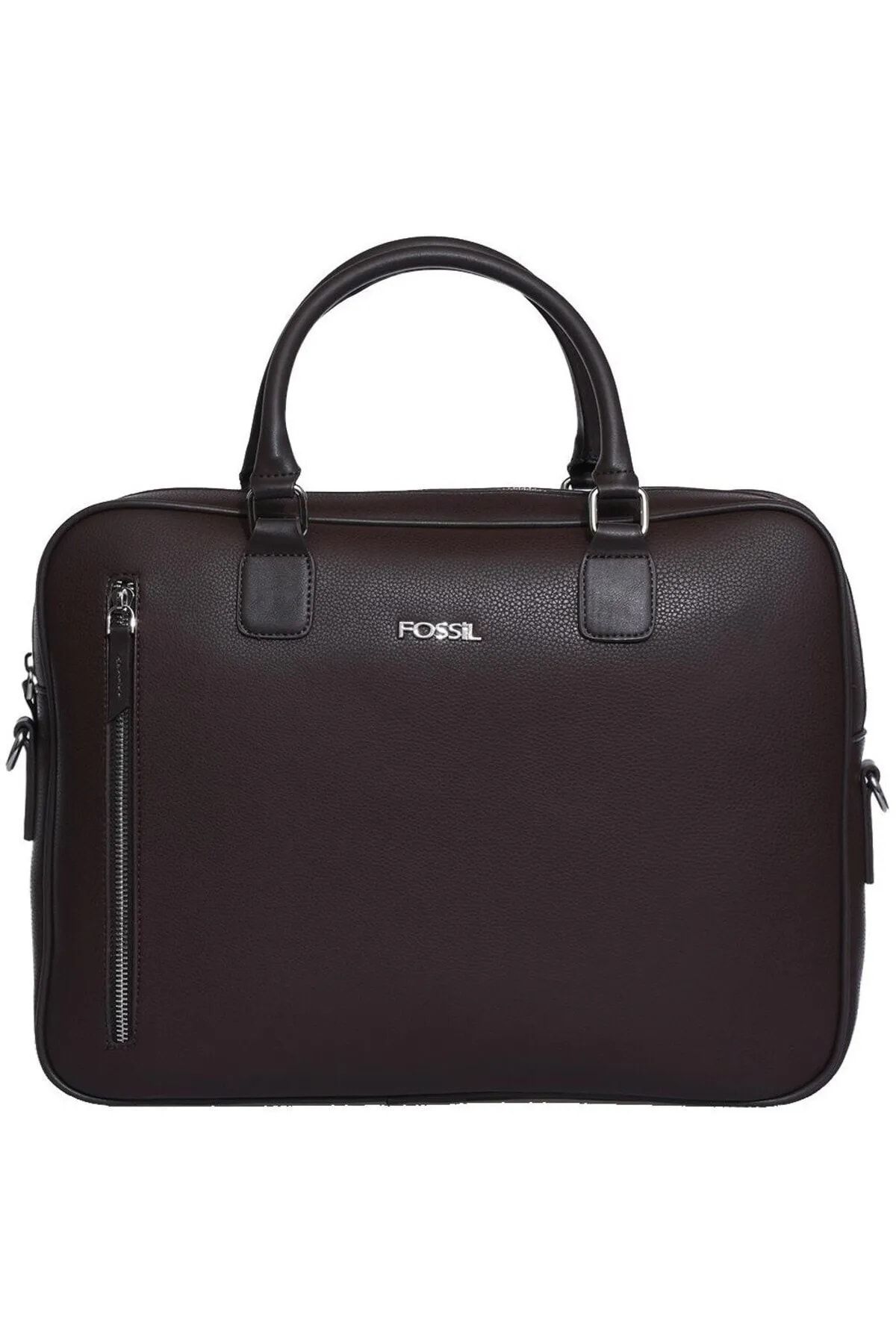 Fossil 2036 Vegan Leather laptop bag briefcase unisex stylish design BROWN Trendyol