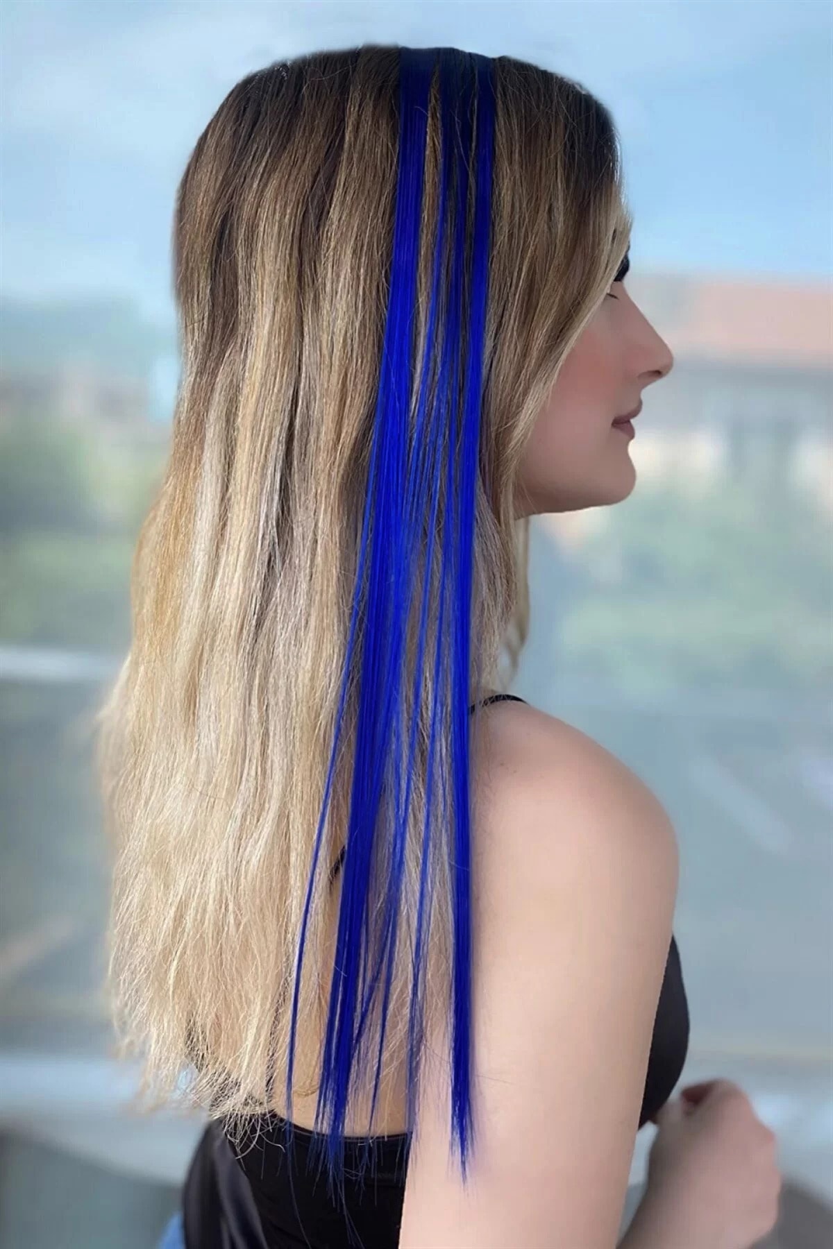 Genel Markalar Yan Çıt Çıt Postiş Lacivert Renk 50 cm