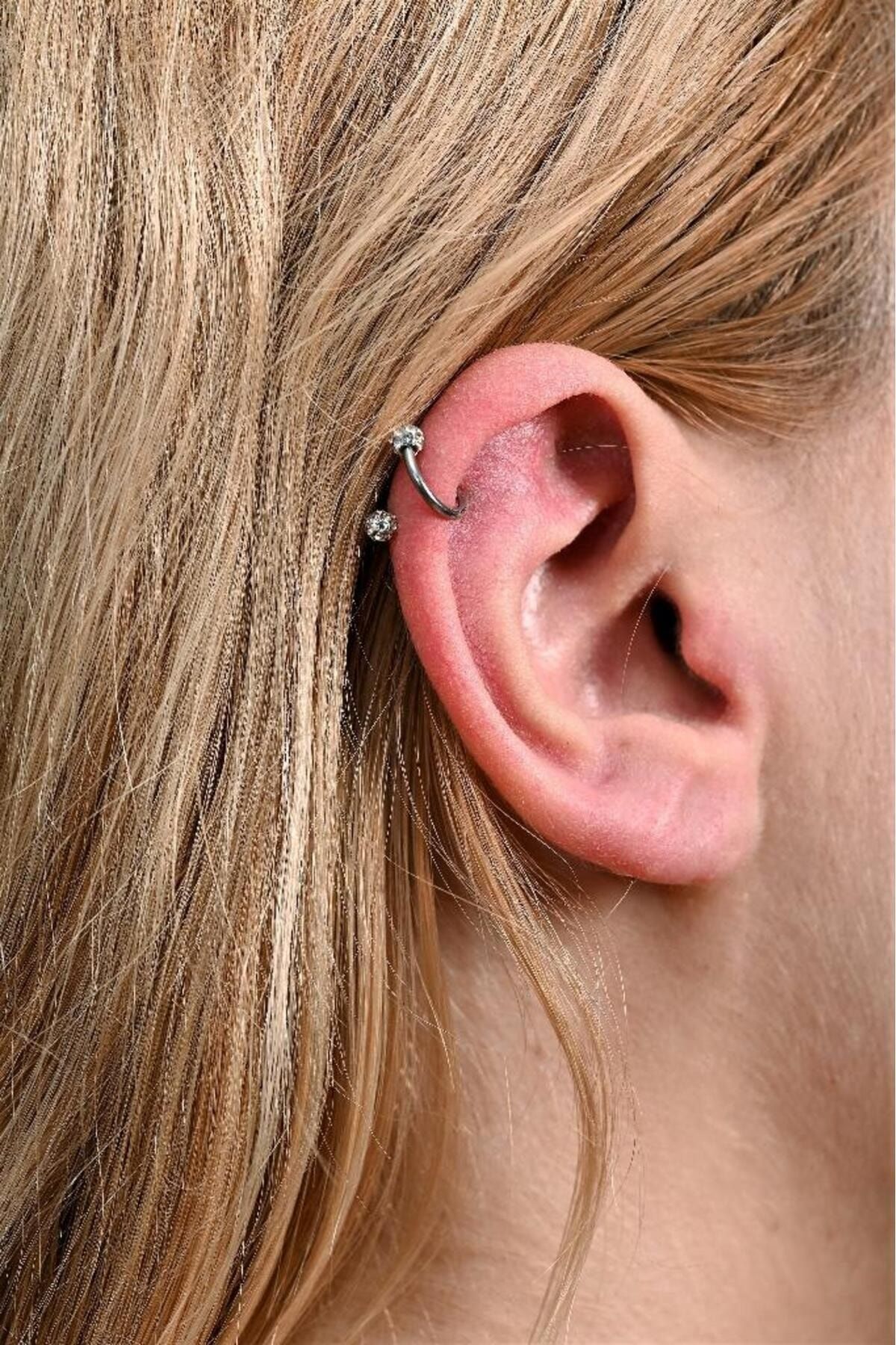 TÜKKAN ACCESSORİES-HAMUR SHAMBALA BALL CIRRAHİ STEEL CURVED TRAGUS HELİX CRIMP LIP BELL SPIRAL PİERCİNG-0VP167 2