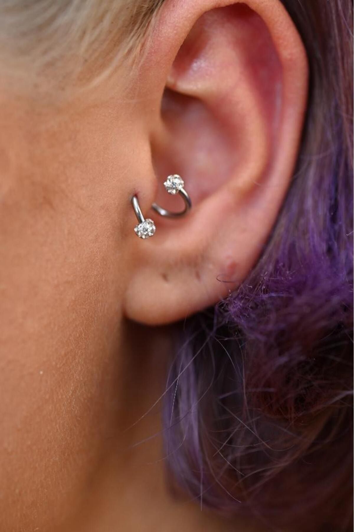 TÜKKAN ACCESSORİES-HAMUR SHAMBALA BALL CIRRAHİ STEEL CURVED TRAGUS HELİX CRIMP LIP BELL SPIRAL PİERCİNG-0VP167 3