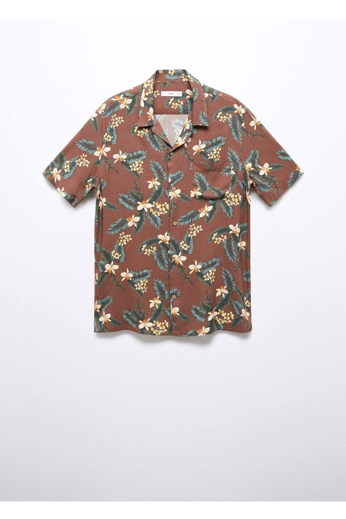 پیراهن مردانه بورگوندی منگوMANGO Man | 57025803 اورجینال - تصویر 3