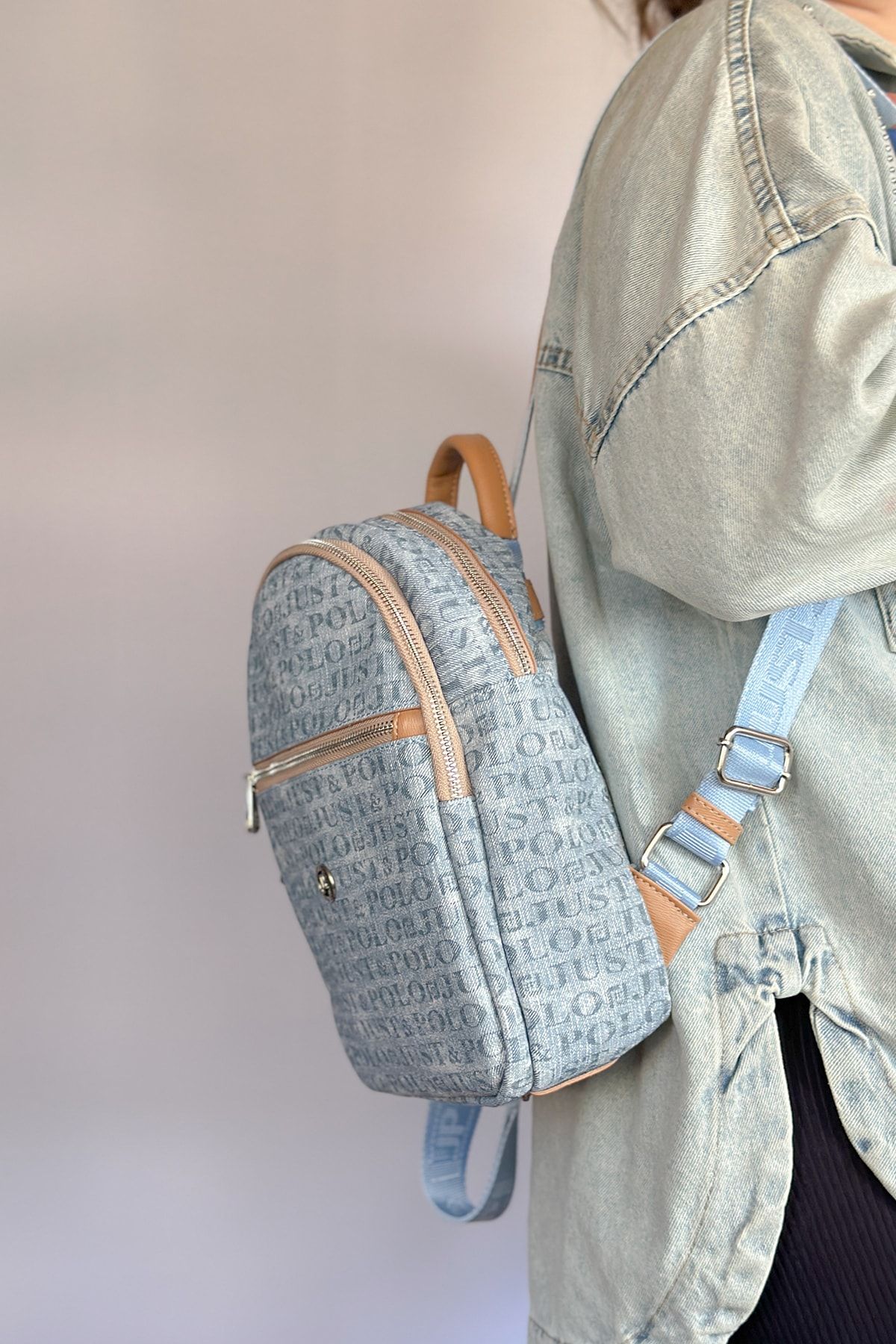 Denim backpack for women 2025