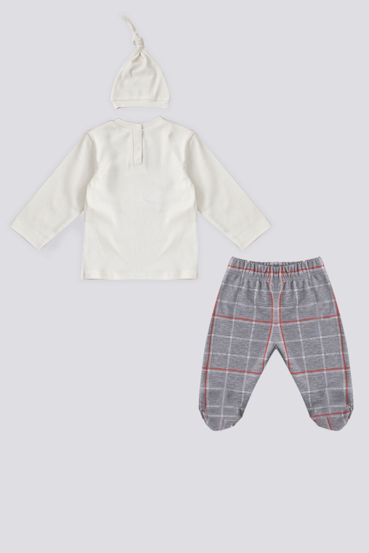 U.S. Polo Assn.-U.S. Polo Assn Baby 3-Piece Set with Cream Hat 4