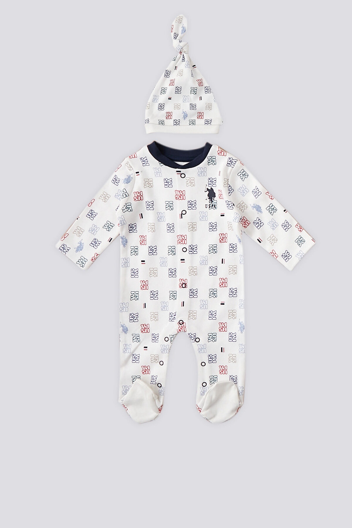 ست نوزادی پسرانه بژ یو اس پولوU.S. Polo Assn. | USB1401-B اورجینال - تصویر 4