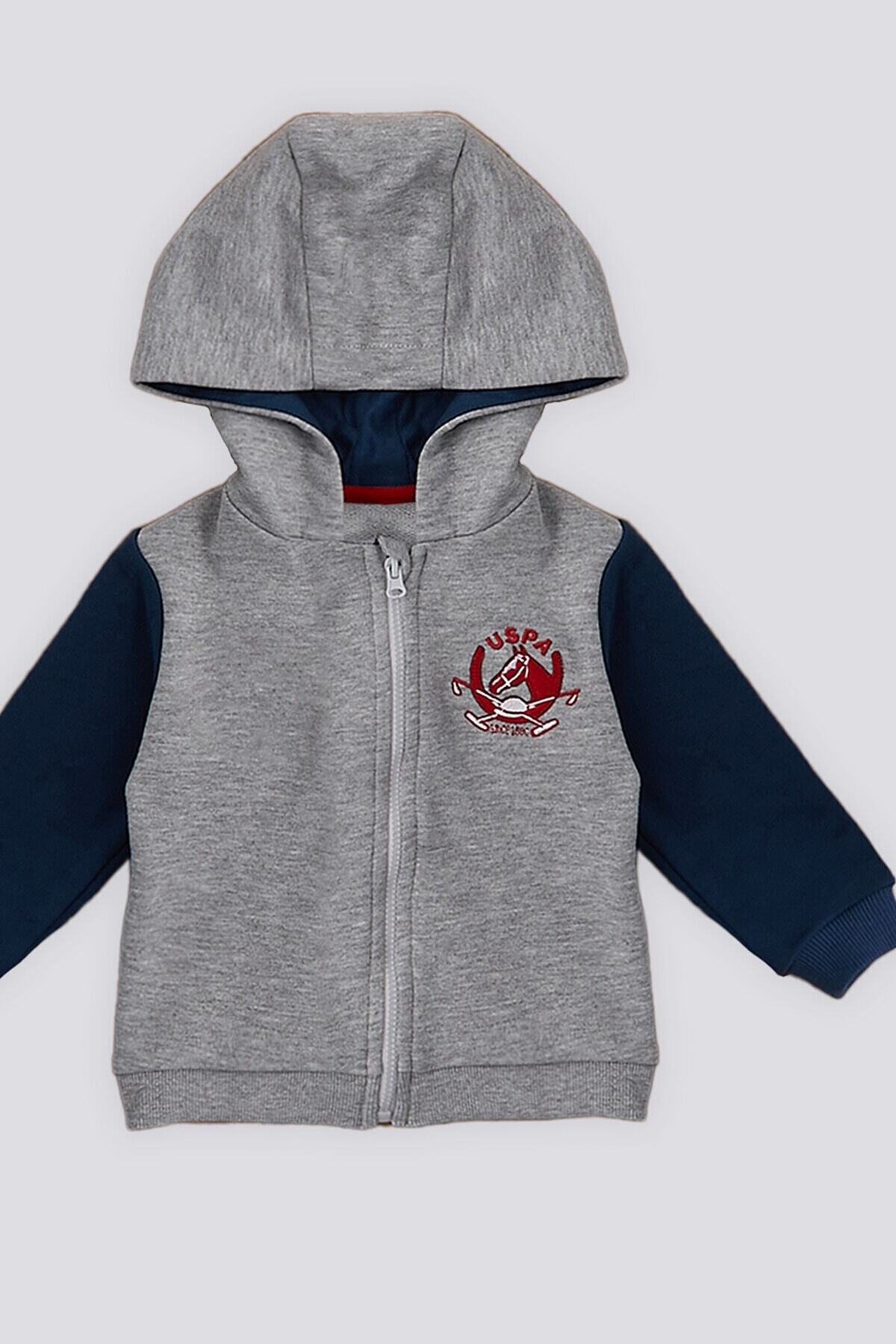 ست نوزادی پسرانه خاکستری U.S. Polo Assn. | USB1516-B اورجینال - تصویر 4