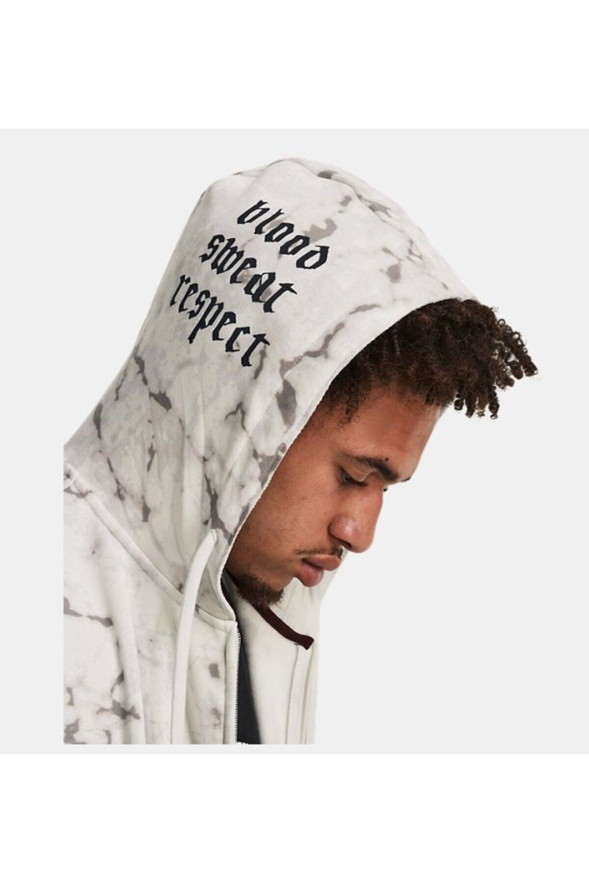 رکابی ورزشی سفید مردانه پروژه رقیب راک FLEECE بدون اندازه کامل Zipper 1380120 114 Under Armour