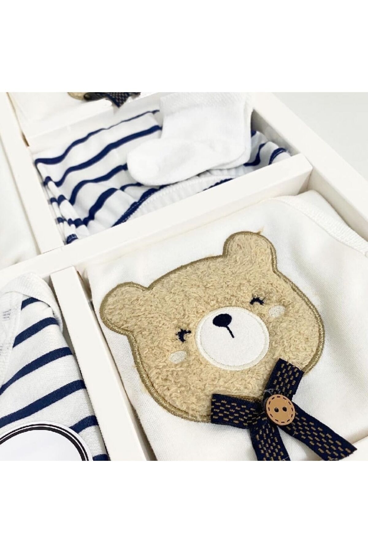 Bombinoo 7Li SEVİMLİ AYILAR DOĞUM SETİ (10'LU HASTANE ÇIKIŞ,OMUZ-SIRT ÇANTASI,KUNDAK,BATTANİYE,MENDİL,ÇORAP) fotoğrafı 3 (önizleme)