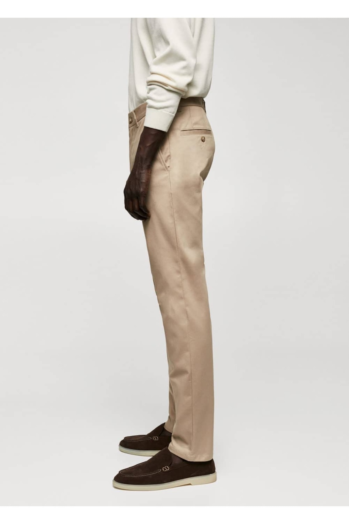 شلوار مردانه بژ منگوMANGO Man | 47030660 اورجینال - تصویر 5