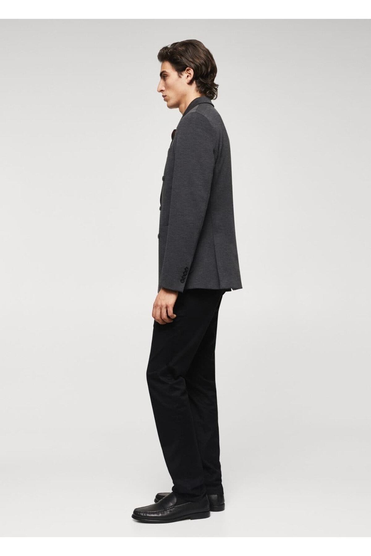 MANGO Man-Slim Fit Double Breasted Blazer Jacket 7