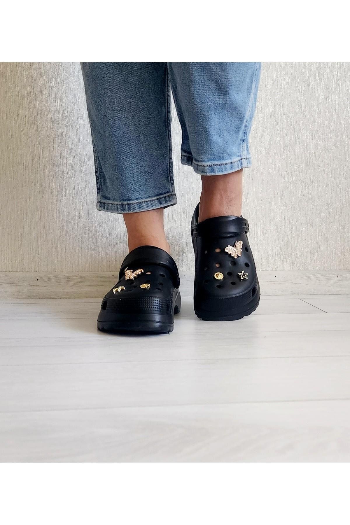 Crocband platform metallic blooms clog clearance