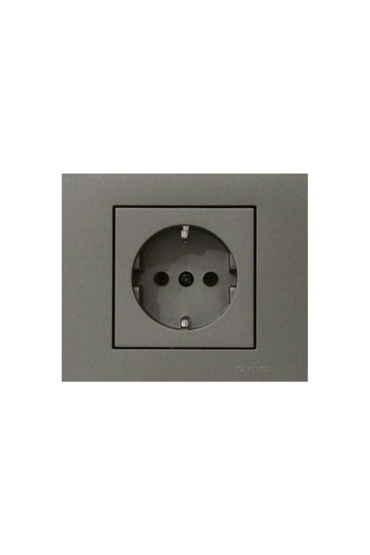 OVİVO Kenzo Grano Antrasit Topraklı Priz + Çerçeve Ogatp