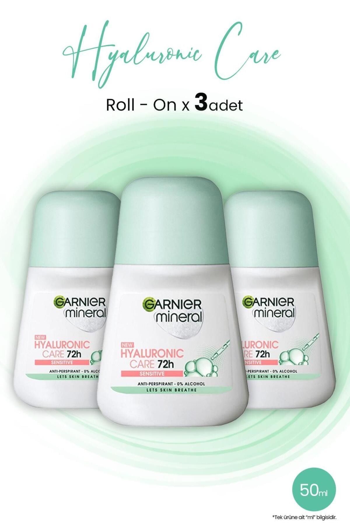 Mineral Hyaluronic Care 72H Roll-On 50 ml x 3 Pieces Garnier