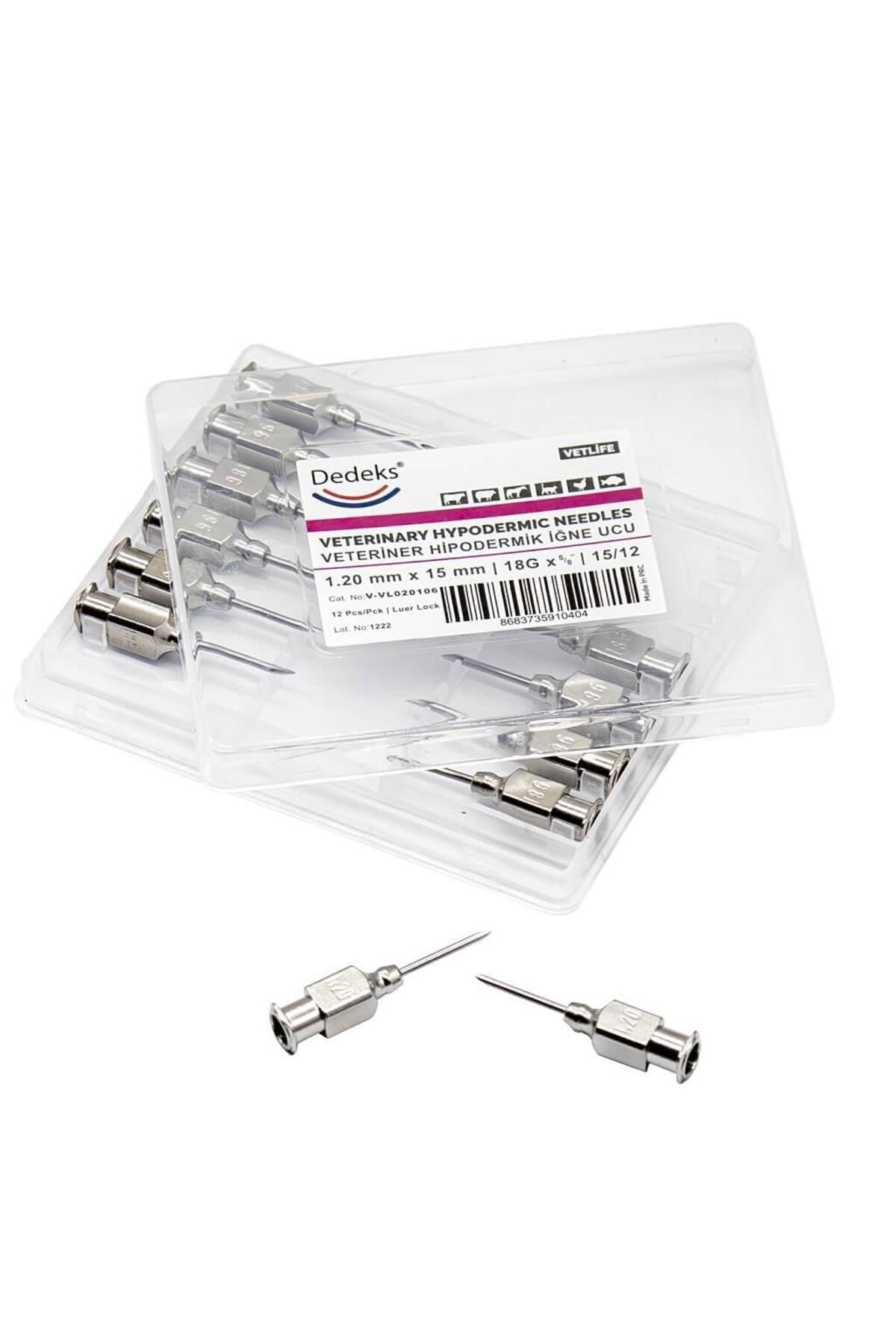 Dedeks Veteriner Çelik İğne Enjektör Ucu 1.20 mm x 15 mm