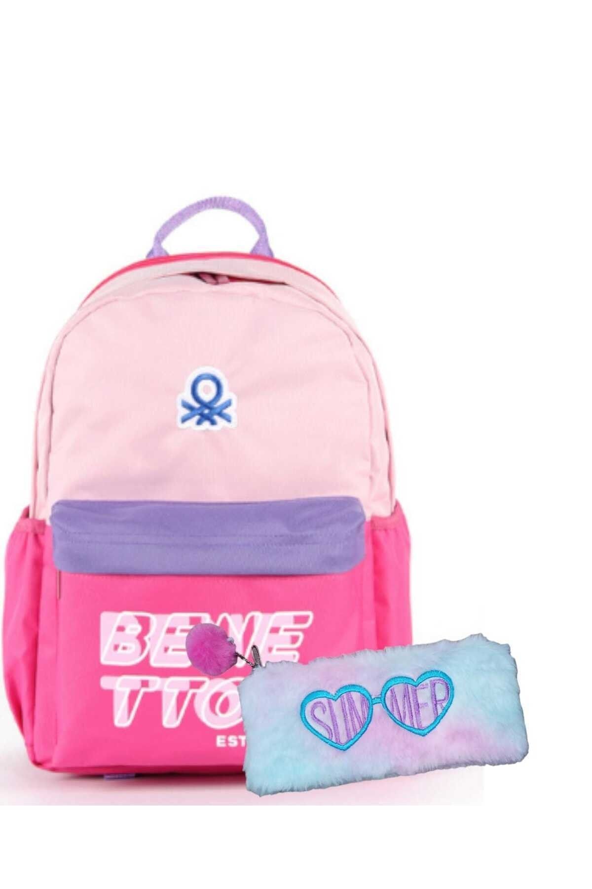 United Colors of Benetton Benetton Original School Bag Backpack Plush Pen Holder Pencil Case Pen Bag