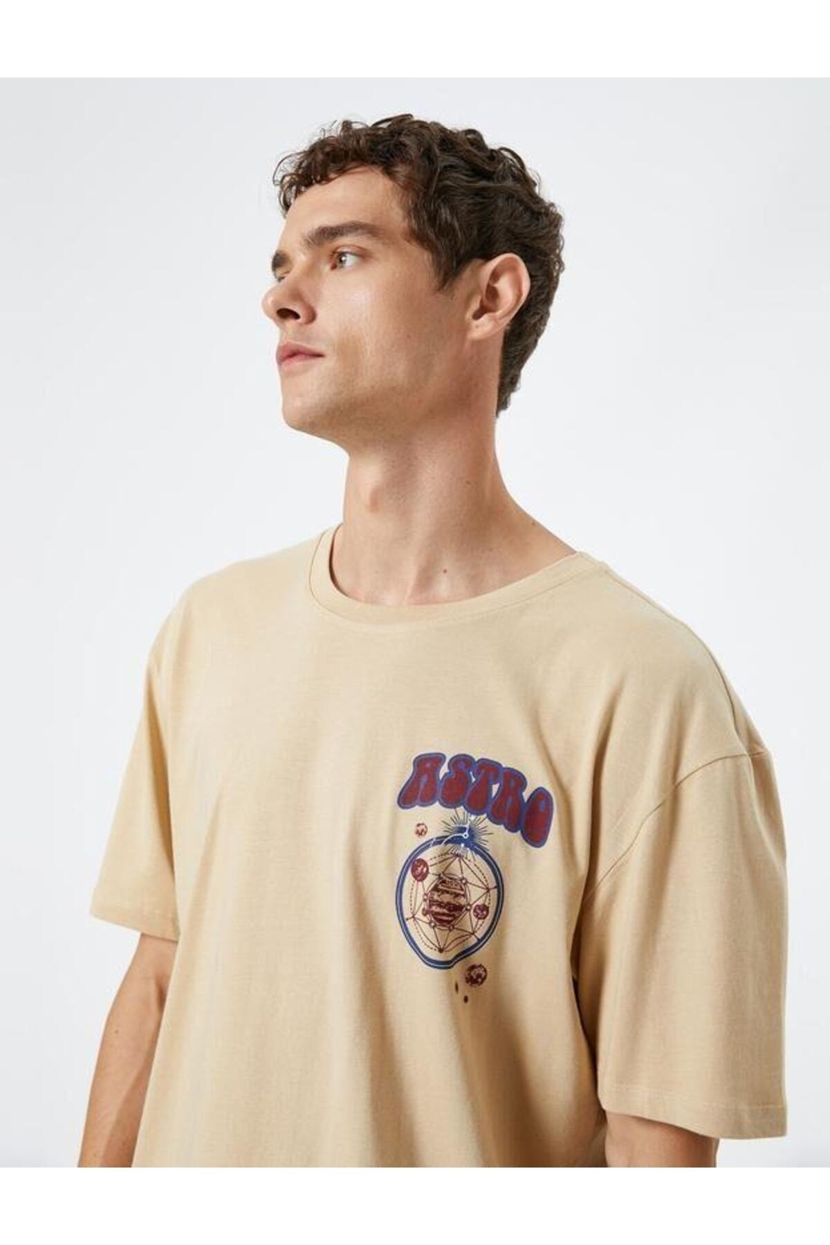 تیشرت مردانه بژ کوتون | 3SAM10421HK اورجینال - تصویر 3