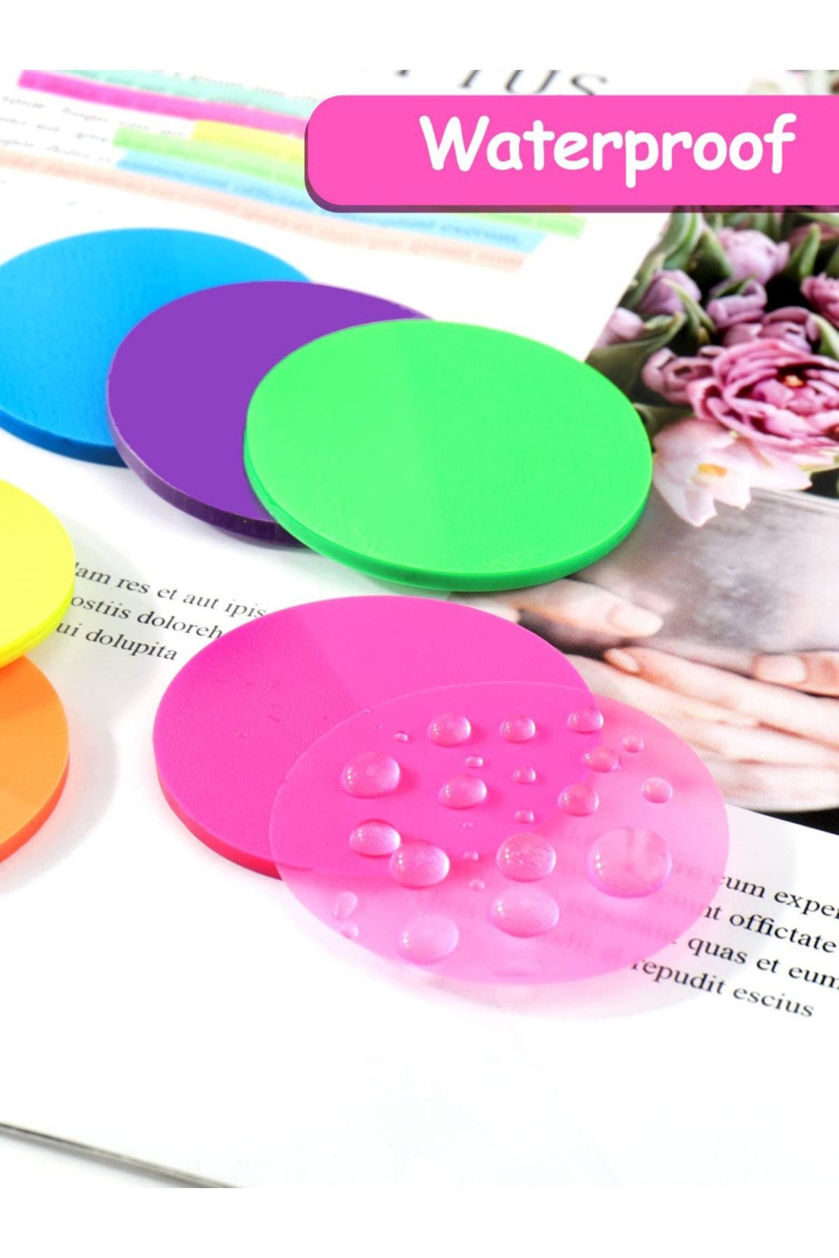 EZOSHOP-ورق ملاحظات لاصق شفاف ملون من Postit، مجموعة من 5 قطع - 1 لون ناعم 7