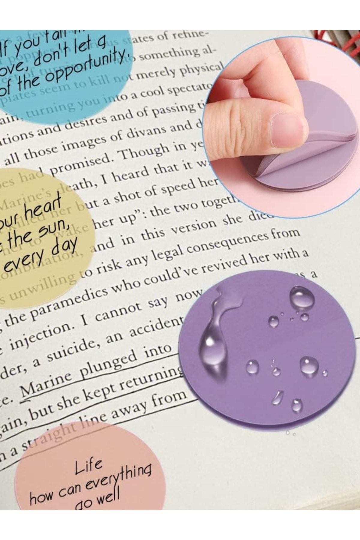 EZOSHOP-Transparent Colored Post-it Sticky Post-It Note Paper Dairenot Set of 5-2 Soft Colors 3