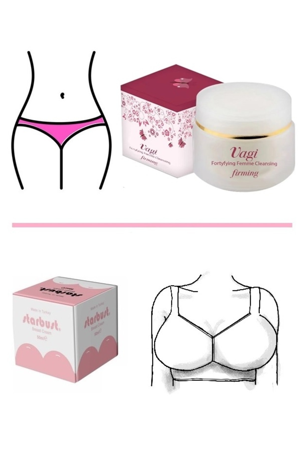 Starbust 2 li Set Genital Bölge Sıkılaştırıcı Onarıcı Krem Büyütme Bakım Kremi