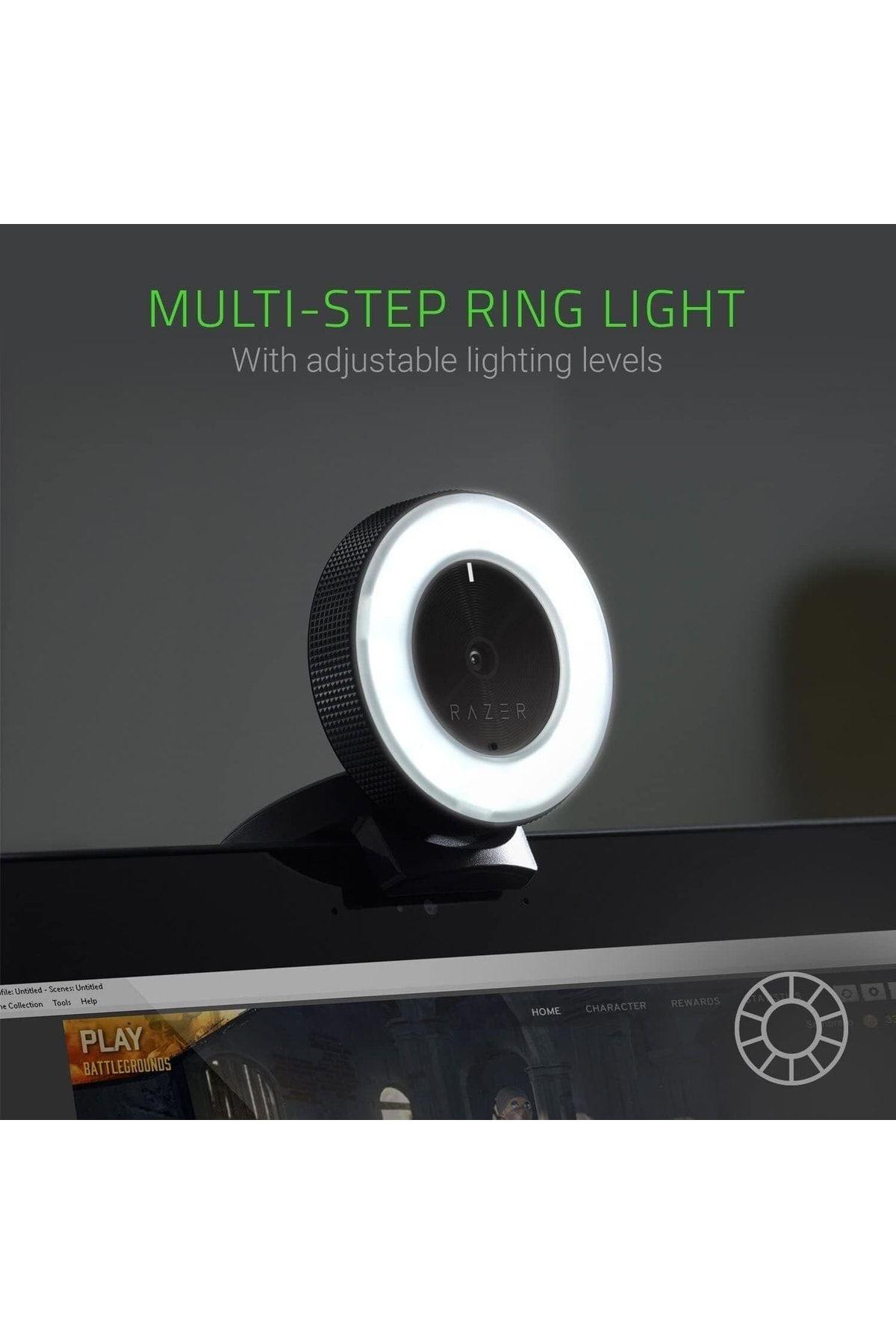 RAZER-Kiyo Rz19- 02320100 -R3M1 - Black Desktop Web Camera, Equipped with Ring Light 4