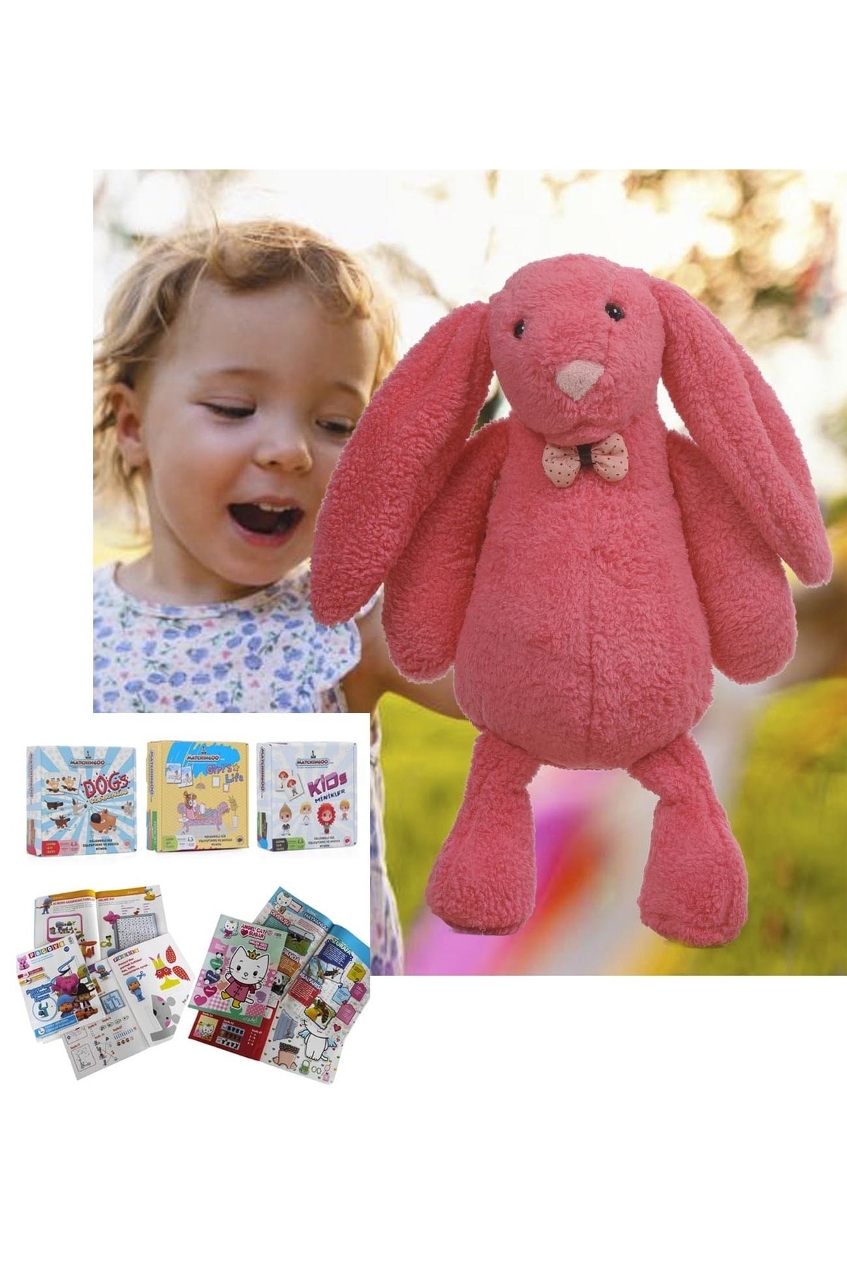 My Sleeping Friend Long Ear WITH BOW TIE 65 cm Plush Rabbit and Educational Fun Activity SET