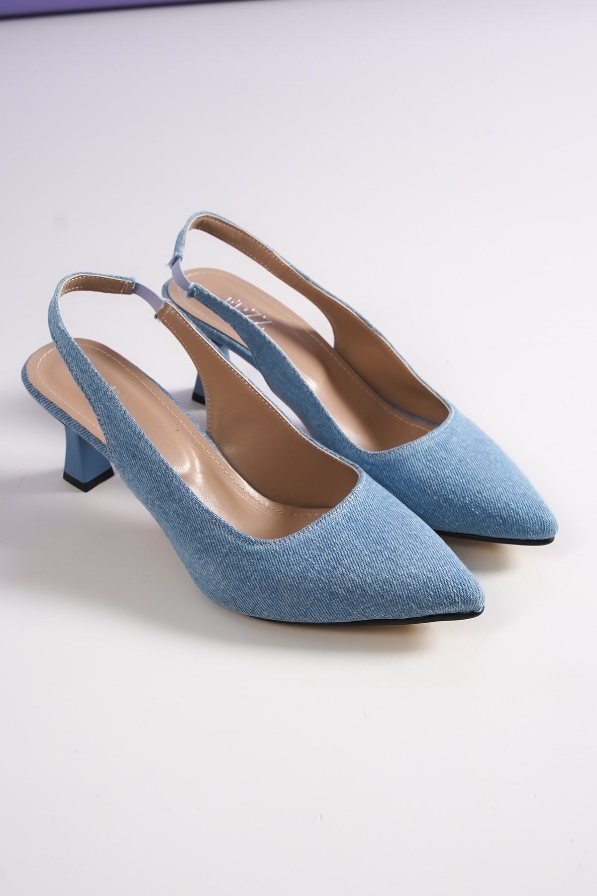 Denim high deals heel shoes