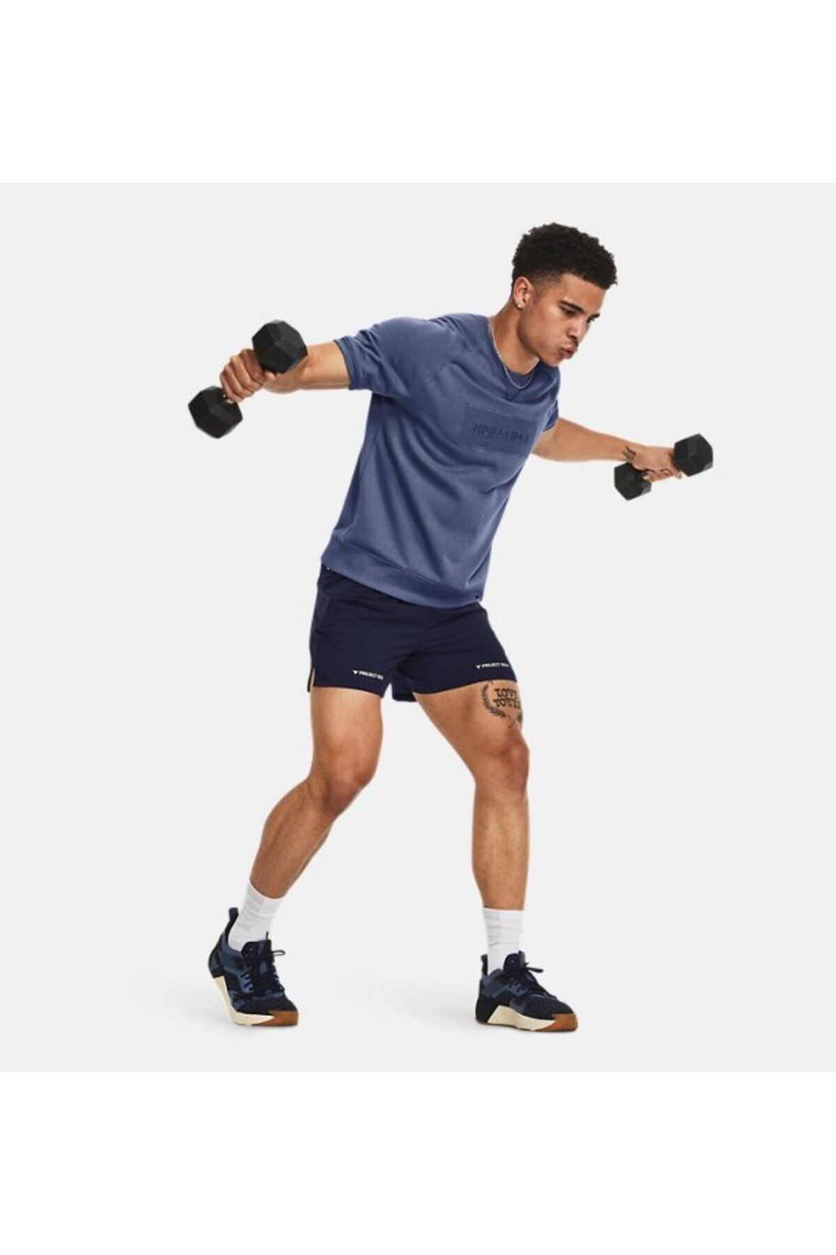شورت ورزشی مشکی مردانه Project Rock 5 بافندگی 1380178 410 Under Armour