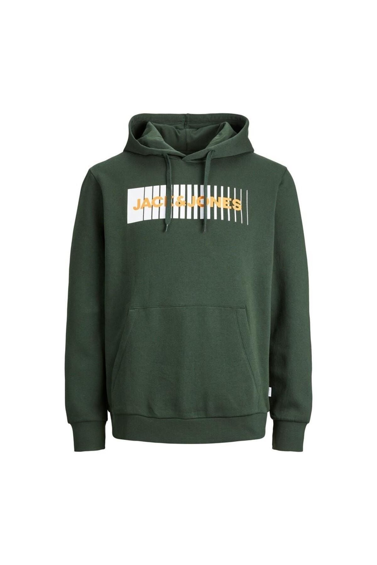 Jack Jones JJECORP LOGO SWEAT HOOD PLAY NOOS GREEN