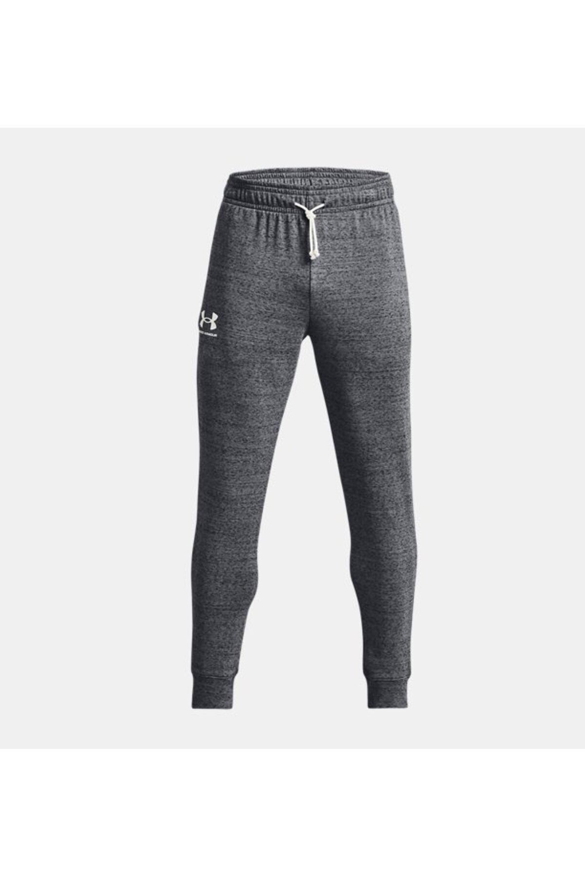 شلوار گرمکن ورزشی خاکستری مردانه رقیب UA Terry Tracksuit شش 1380843 012 Under Armour