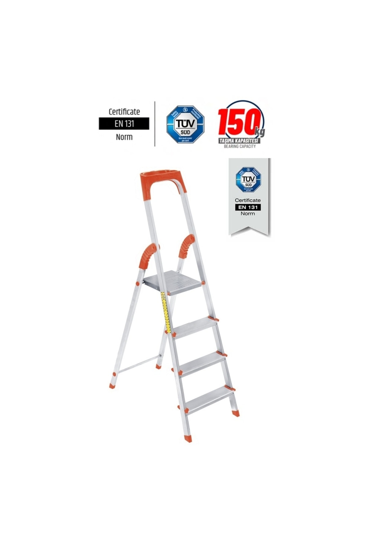 Saraylı Xxx Paslanmaz Alüminyum Merdiven Plastik Korumalı 3 1 4 Basamaklı