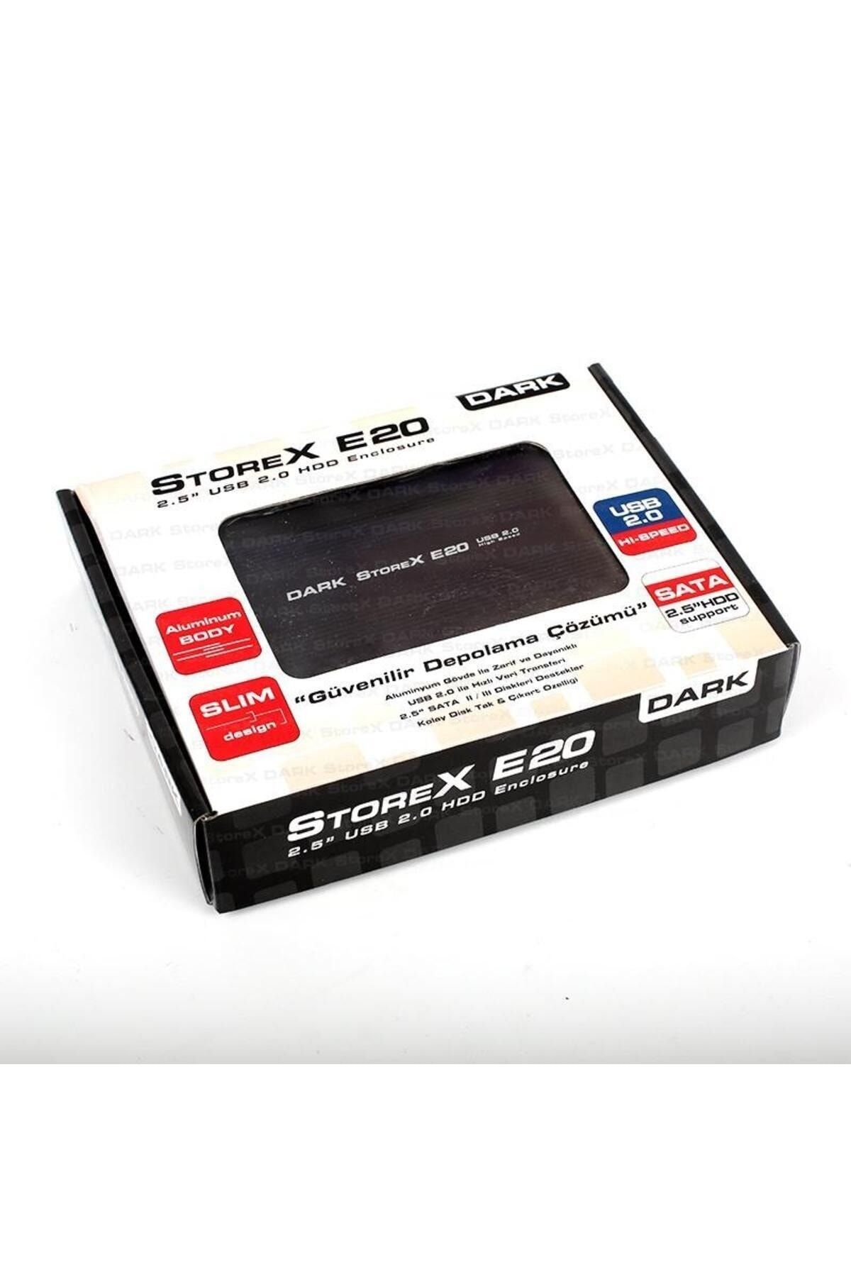 Dark Alüminyum Sata Disk Kutusu E20 2.5" Usb 2.0 Sata Siyah Dk-Ac-Dse20