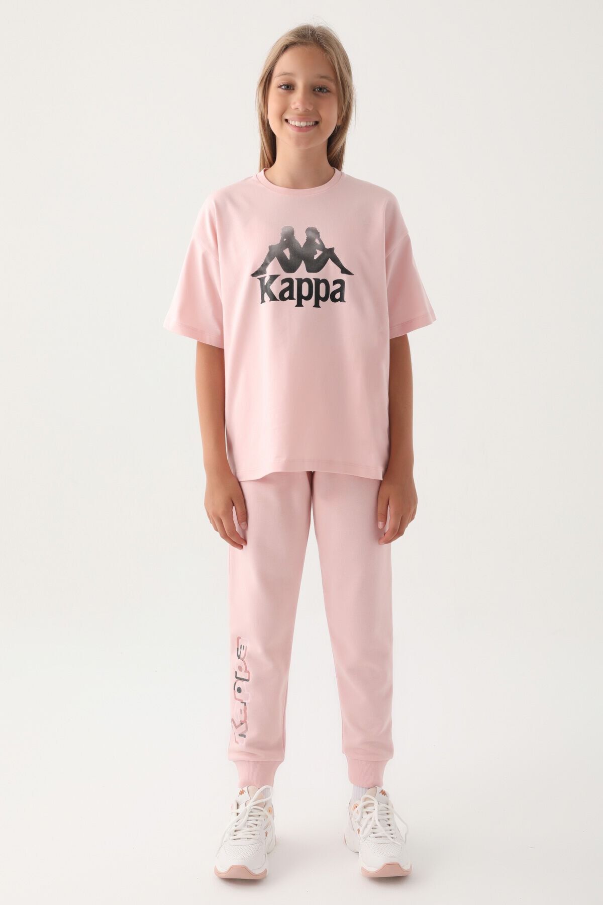 Kappa تی شرت دخترانه با جزئیات چاپ پودری