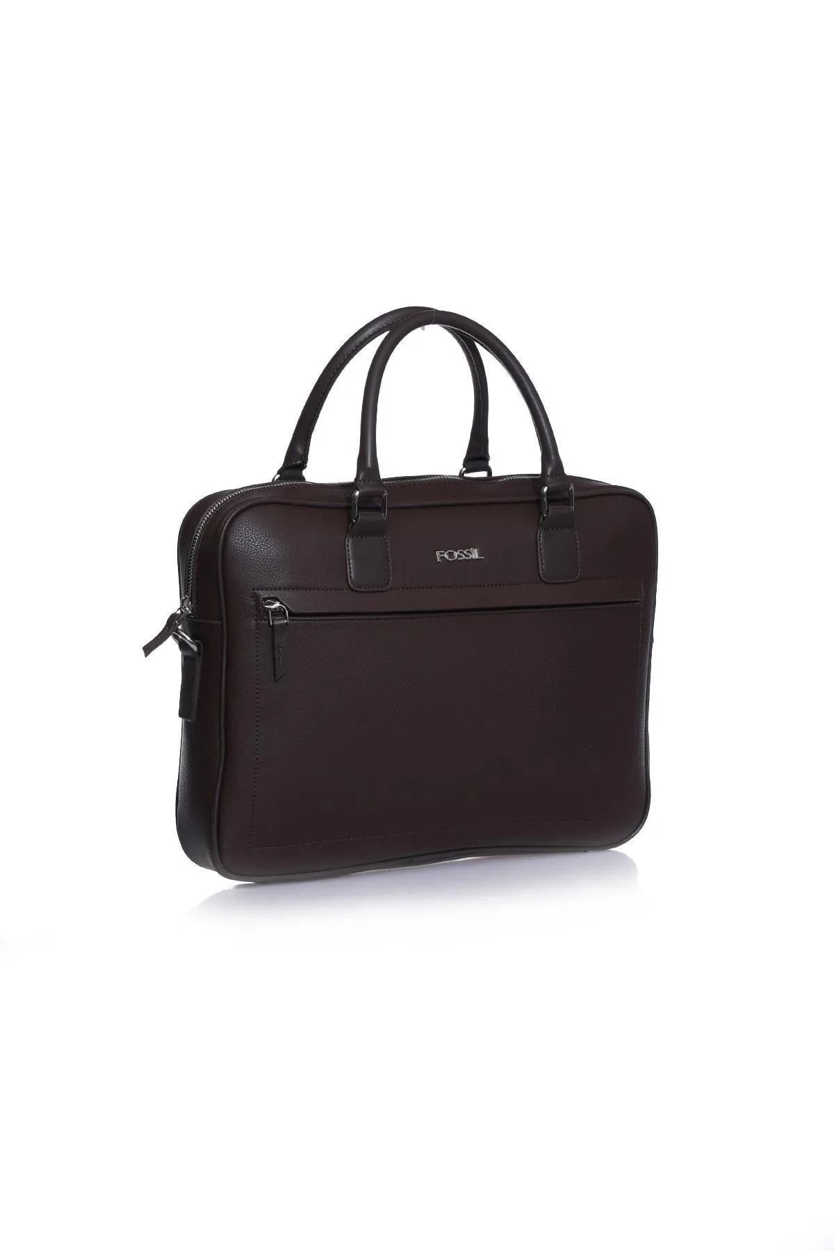 Leather laptop bag fossil top