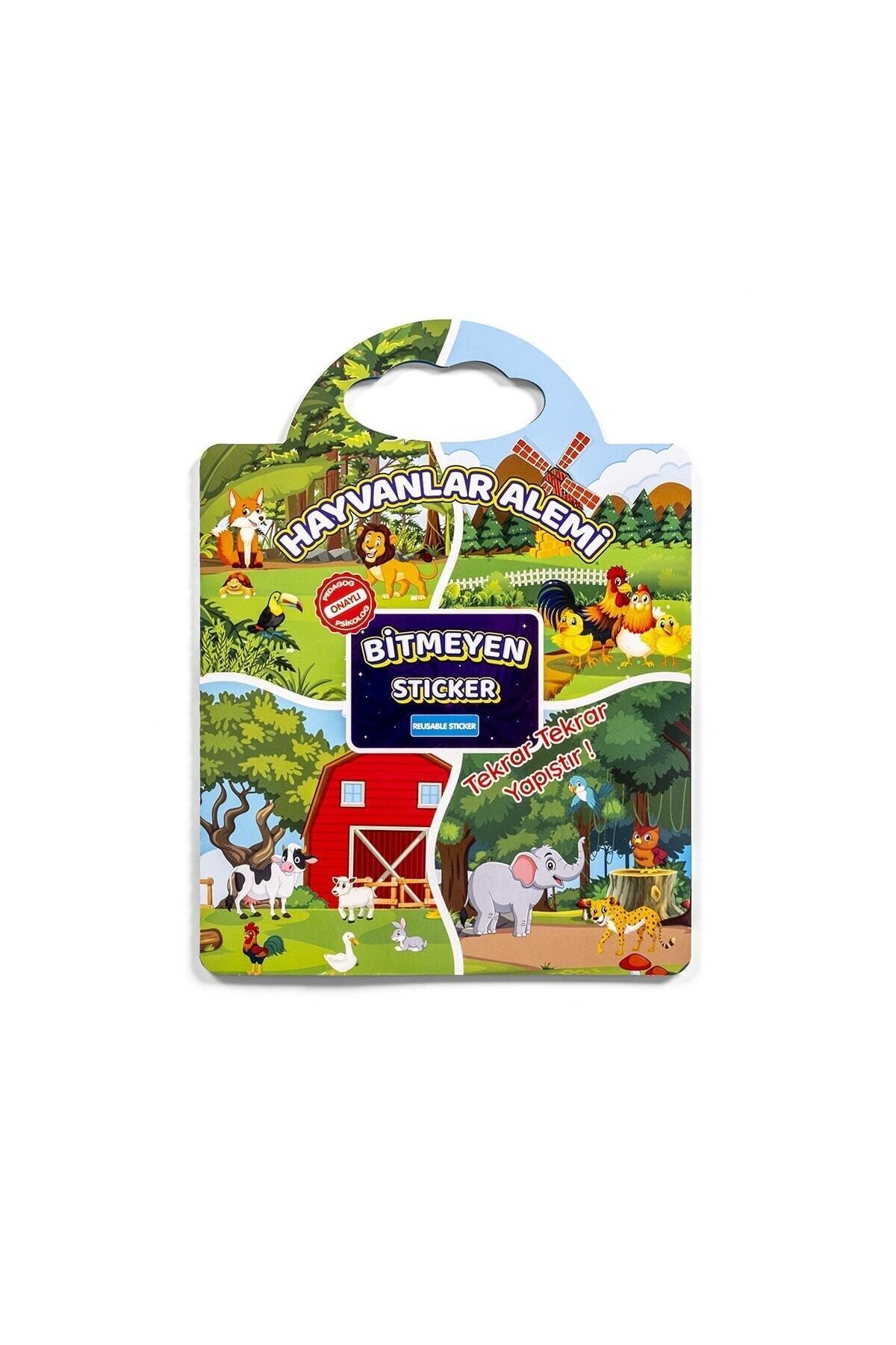 Pedagog Onaylı Bitmeyen Sticker Kitabım Tekrar Tekrar Kullanılabilir Stickerlar Hayvanlar Alemi