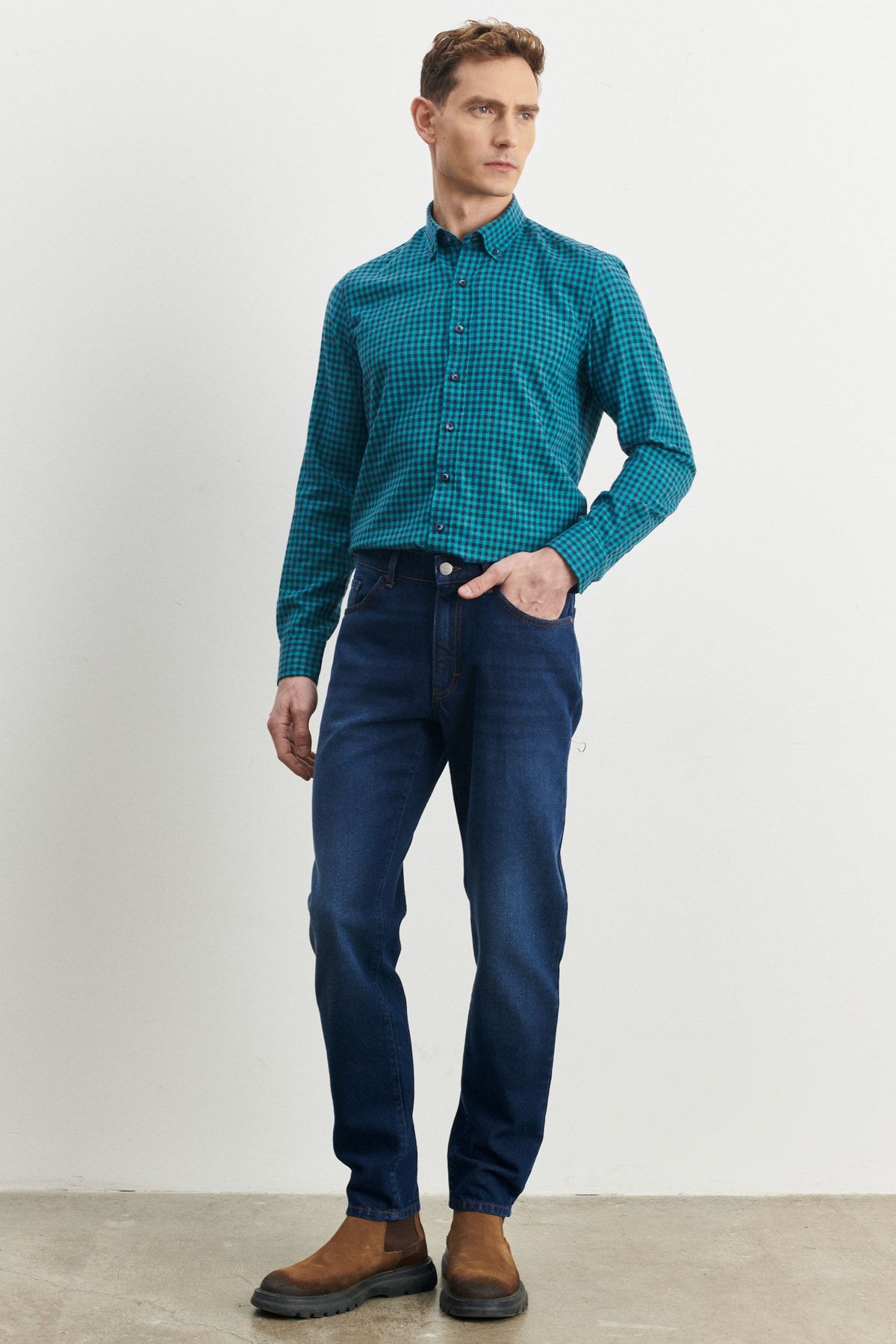 Altınyıldız Classics شلوار جین 100% پنبه‌ای مردانه آبی سرمه‌ای Comfort Fit با برش راحت