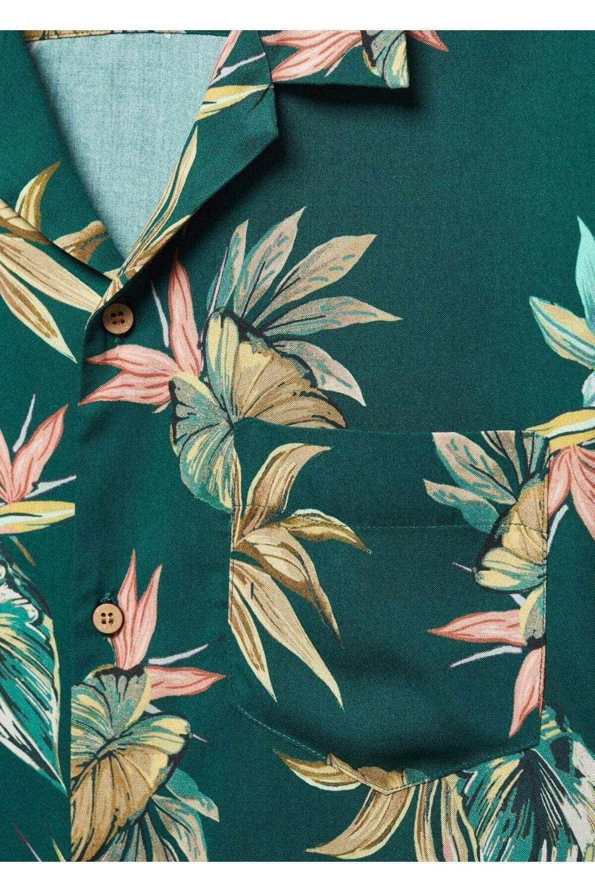 پیراهن مردانه سبز منگوMANGO Man | 57025802 اورجینال - تصویر 6