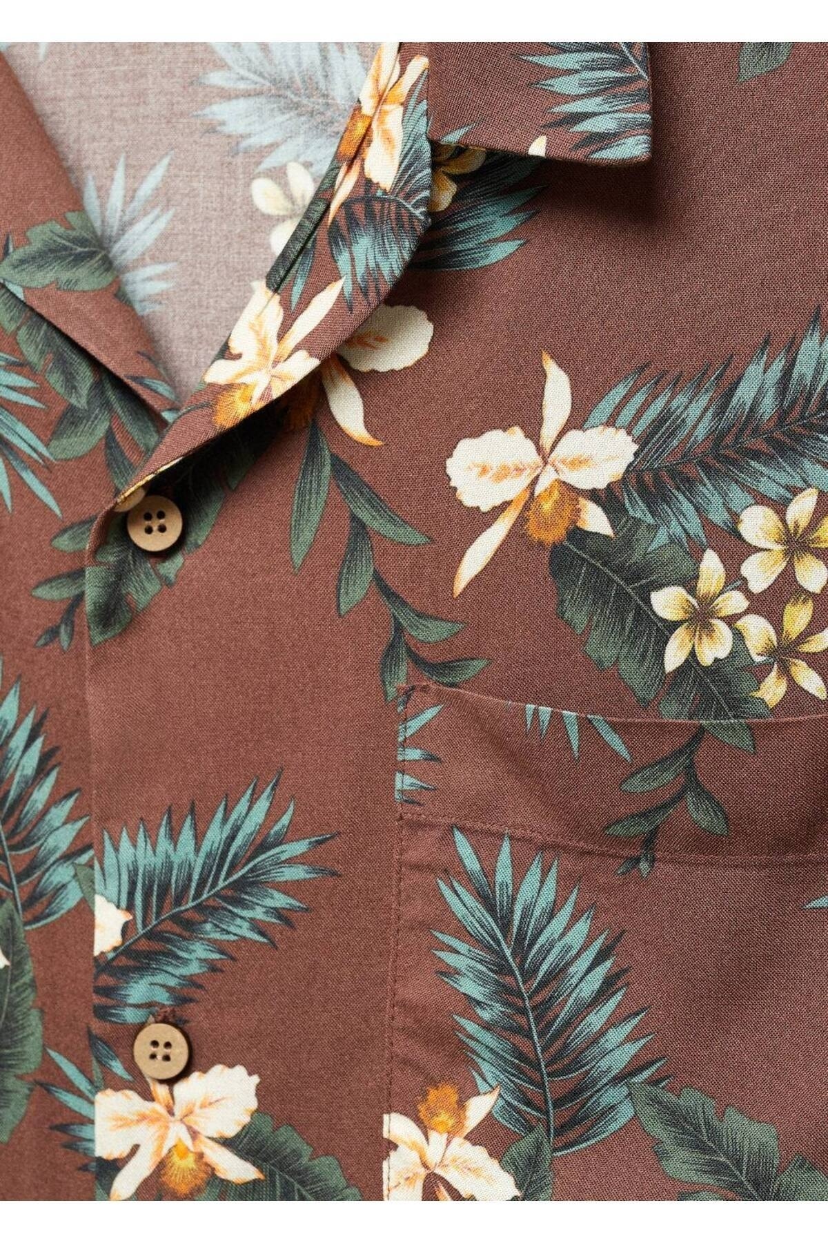 پیراهن مردانه بورگوندی منگوMANGO Man | 57025803 اورجینال - تصویر 6