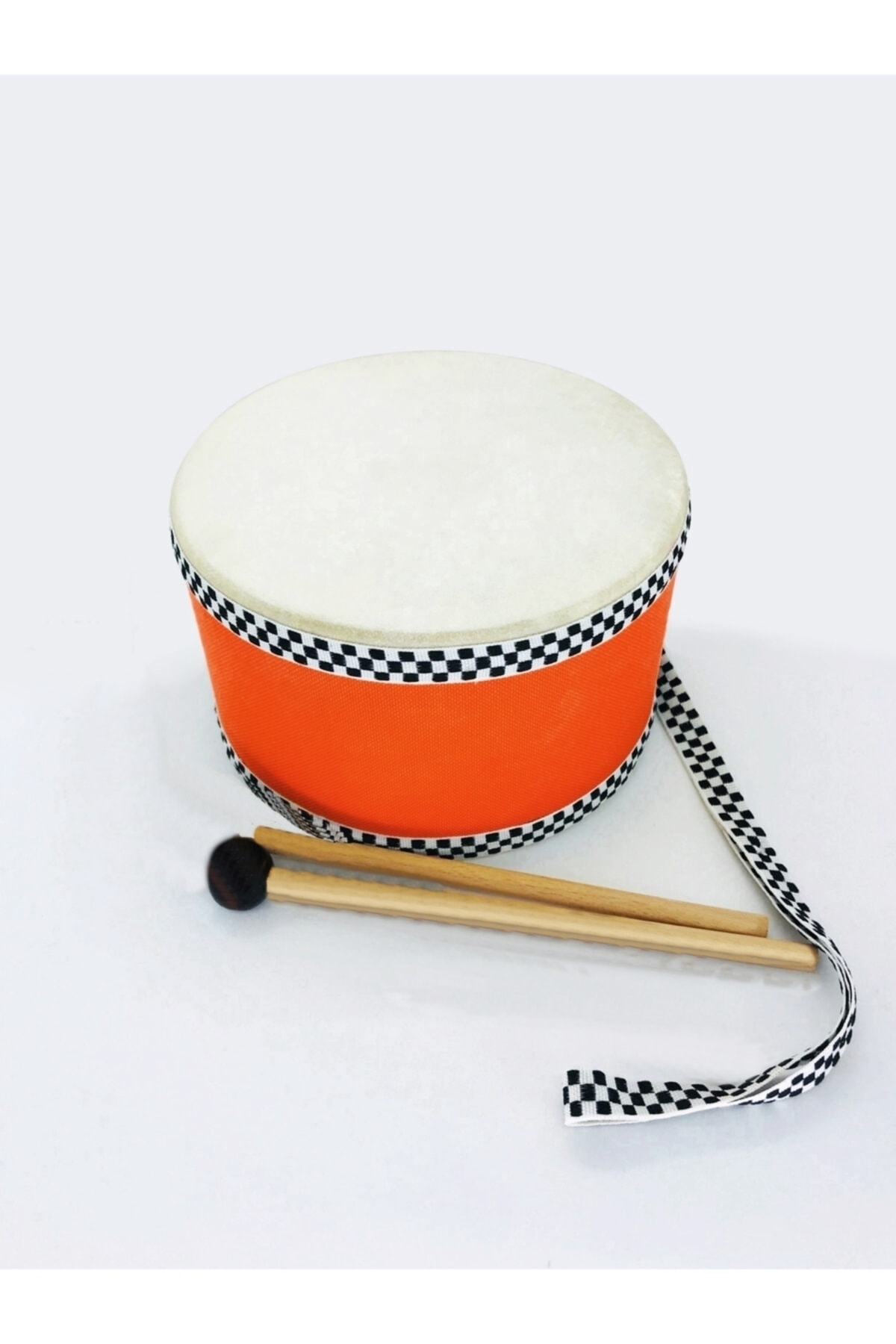 AyasEğiticiOyuncak Deri Patlamaz Oyuncak Davul Müzik Aleti - Turuncu fotoğrafı 3 (önizleme)