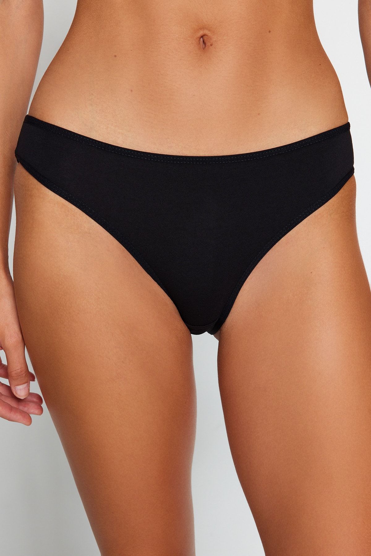 Trendyol Collection Black Premium 3 Pack Brazilian Knitted Panties