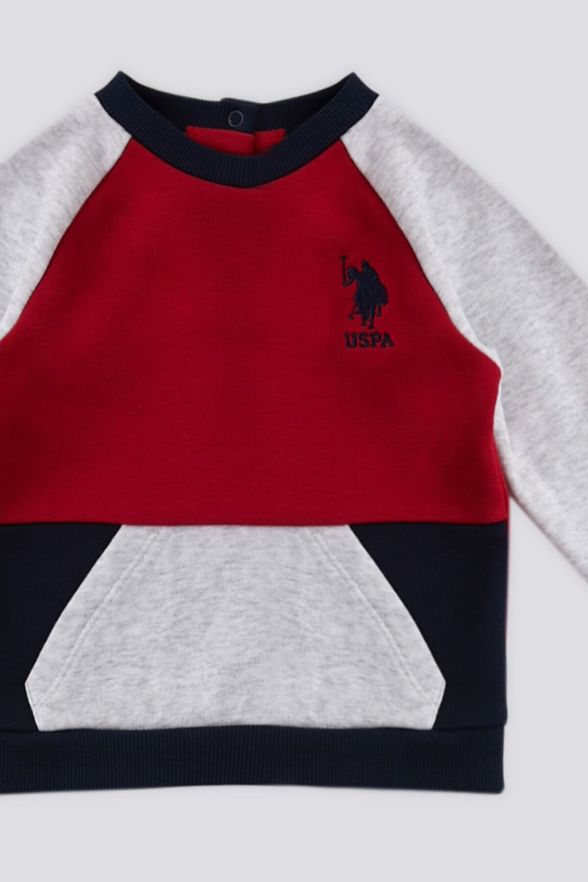 U.S. Polo Assn. پایه. ست 2 تکه بچه پولو اسن کانگورو قرمز Cepl