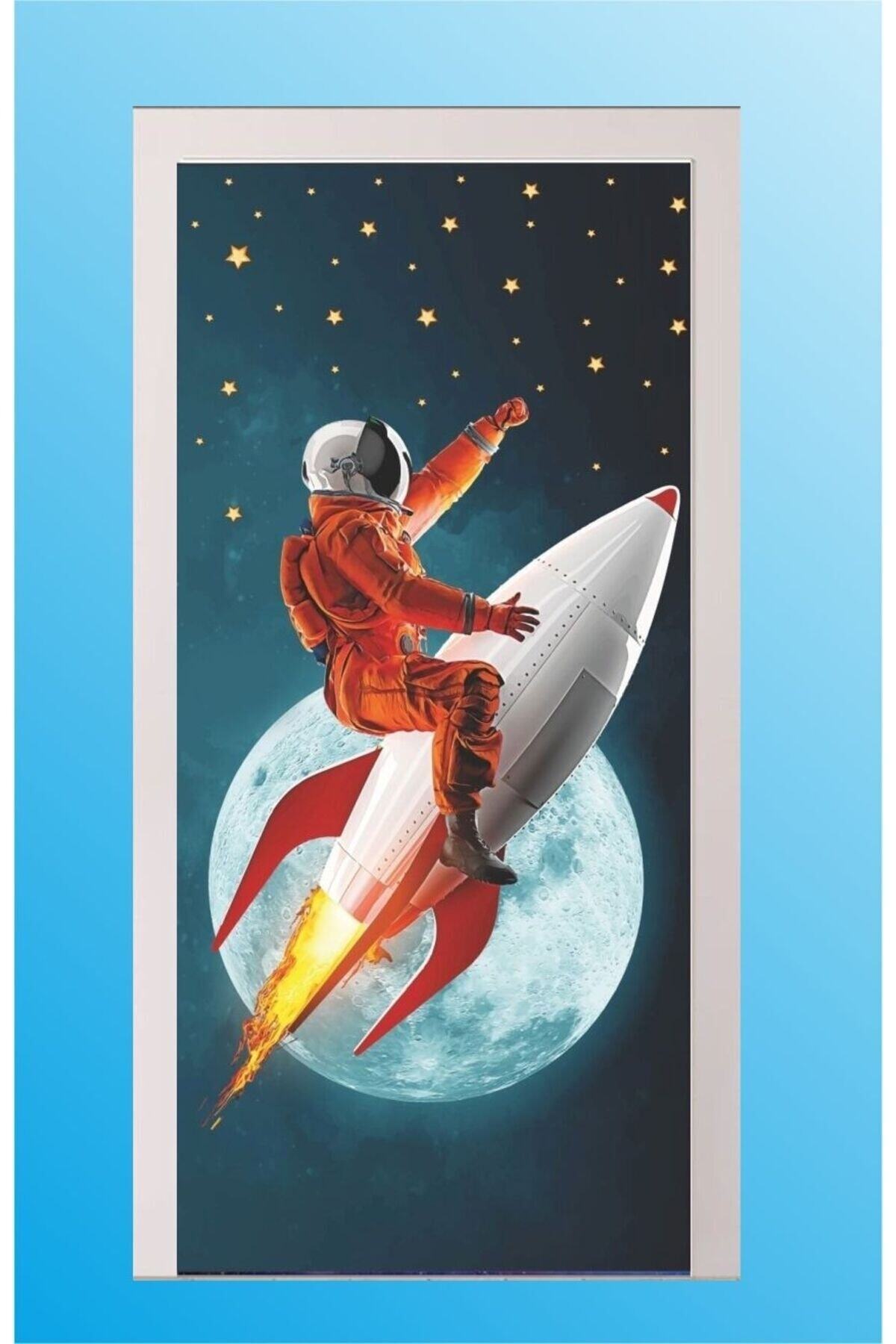3d Decorative Flying Astronaut Door Covering Children's Room, Nursery, Kindergarten, Nursery, School Doors