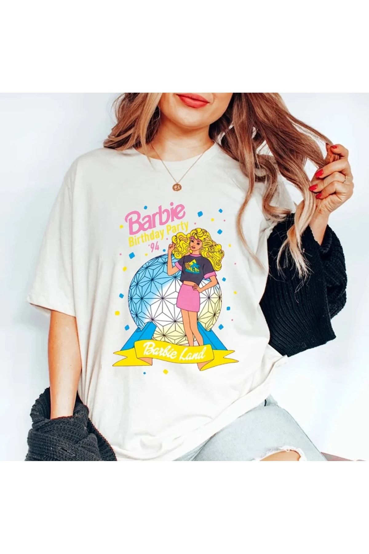 Pisa Art Barbie Margot Robbie Printed Oversize T-shirt - Trendyol