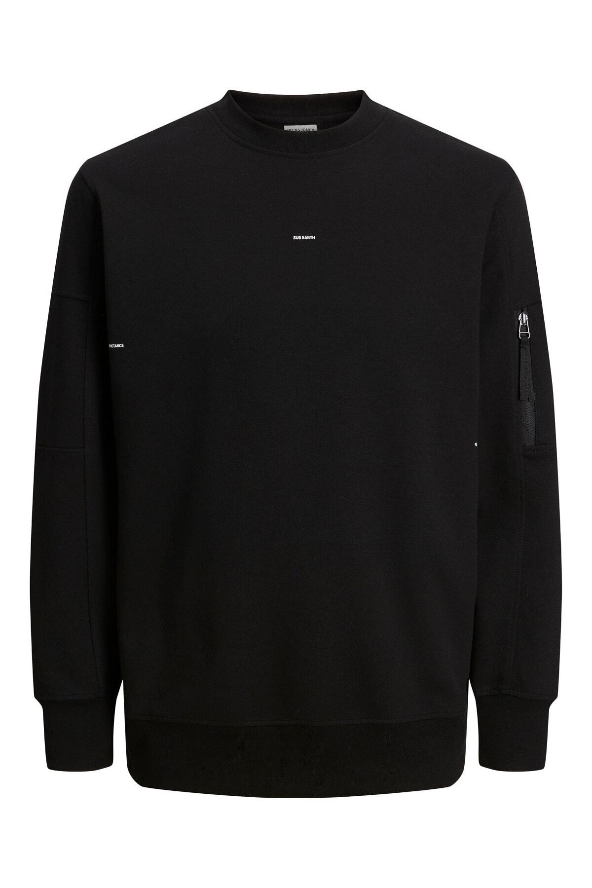 سویشرت مردانه مشکی جک اند جونز | 12240222 اورجینال - تصویر 5