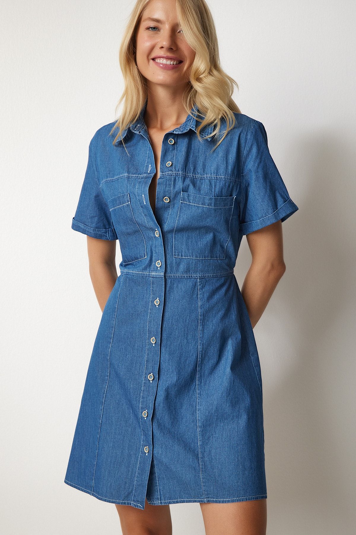 Denim attire top for women