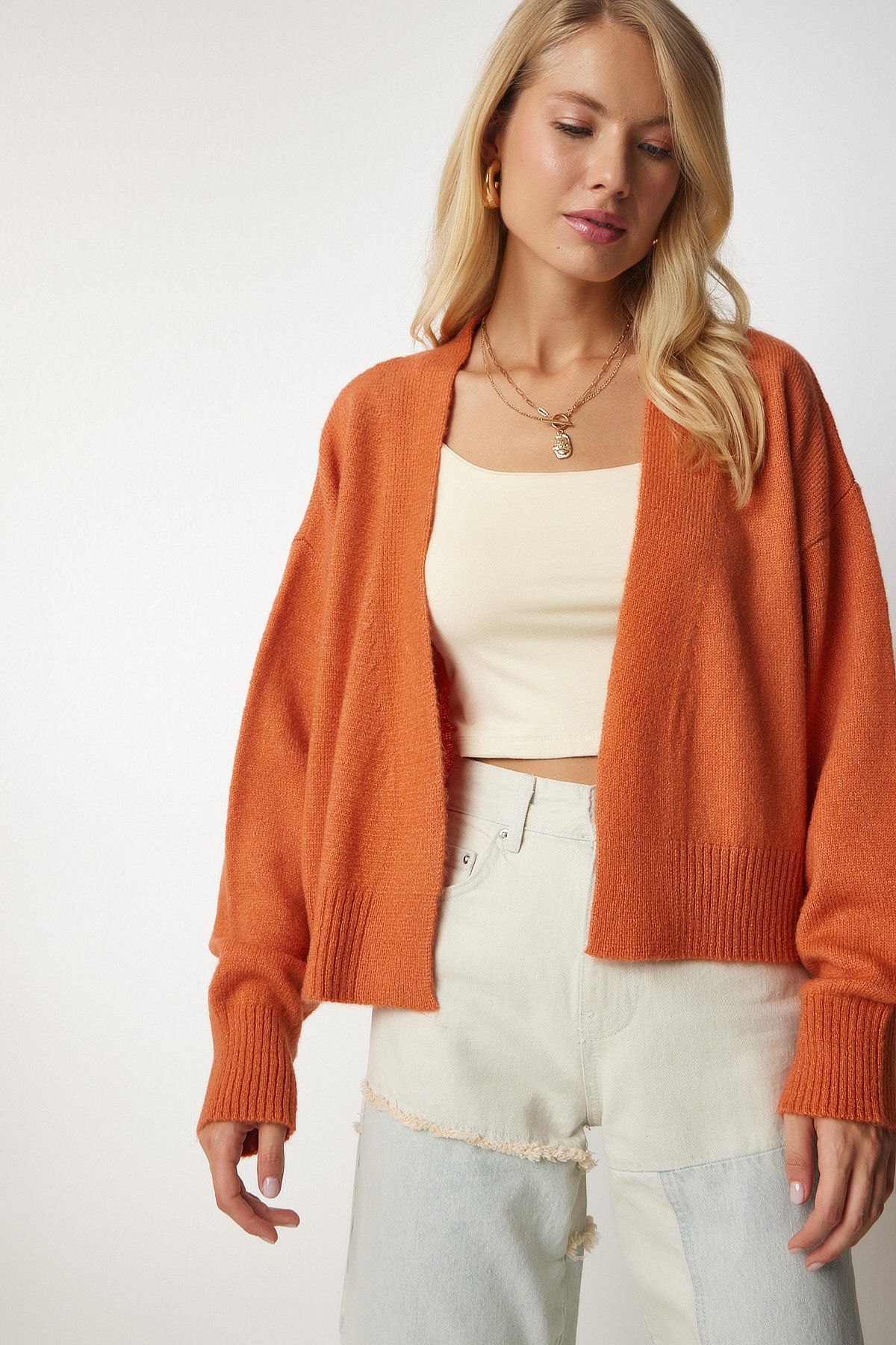 Forever 21 orange outlet cardigan