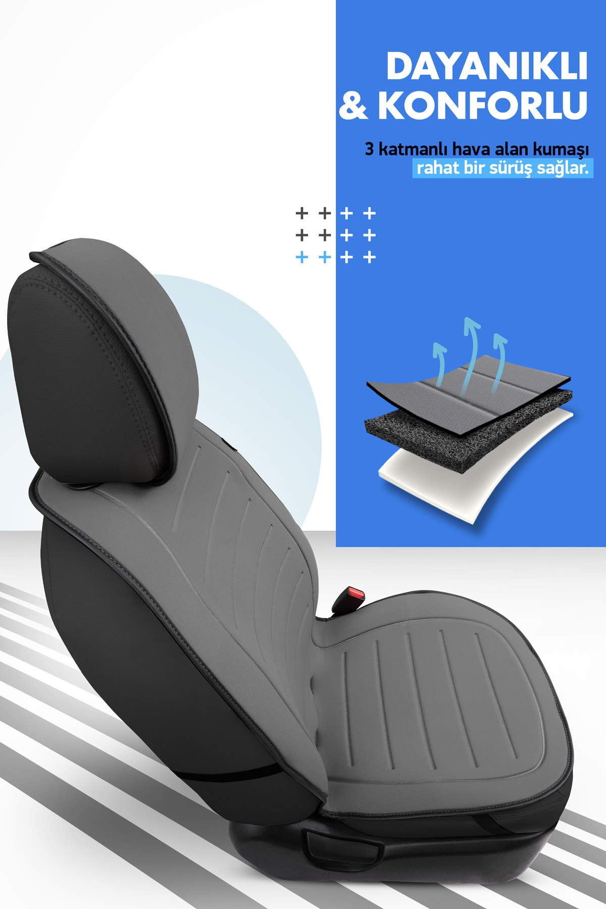 Otom Active Line Design Koruyucu Oto Koltuk Minderi - Füme fotoğrafı 3 (önizleme)