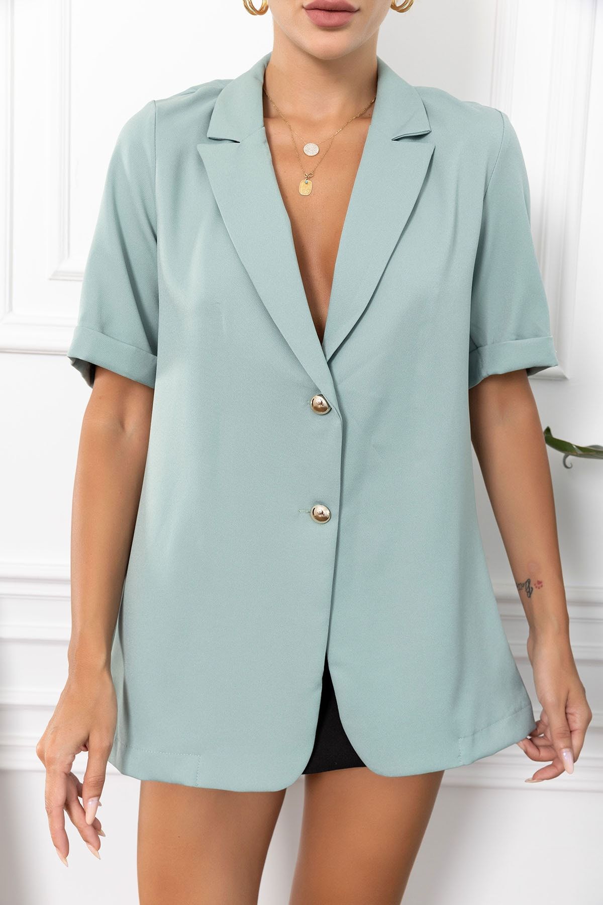 Women's short sleeve blazer jacket outlet