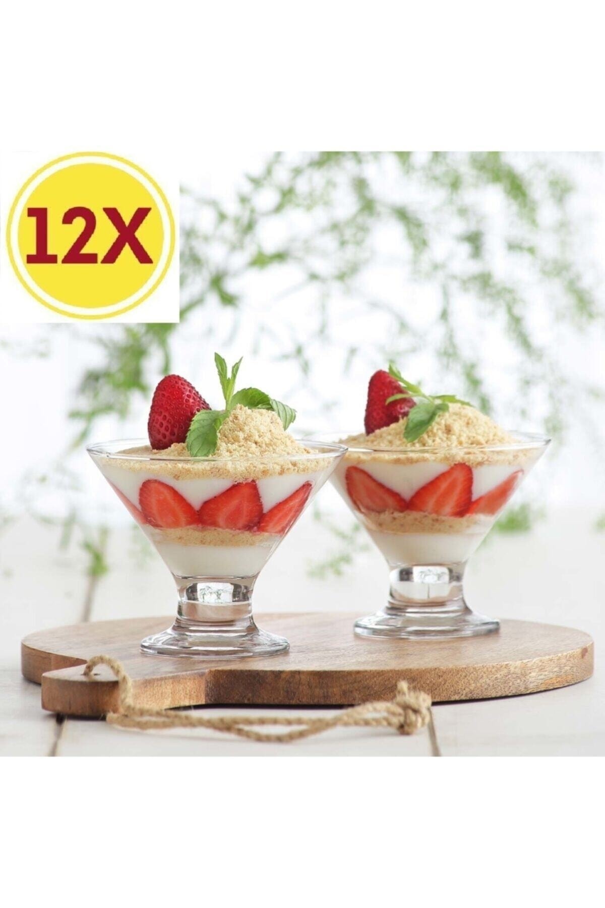 Cre367 Glass Leg Ice Cream Bowl 165cc (12PCS) Dessert Service