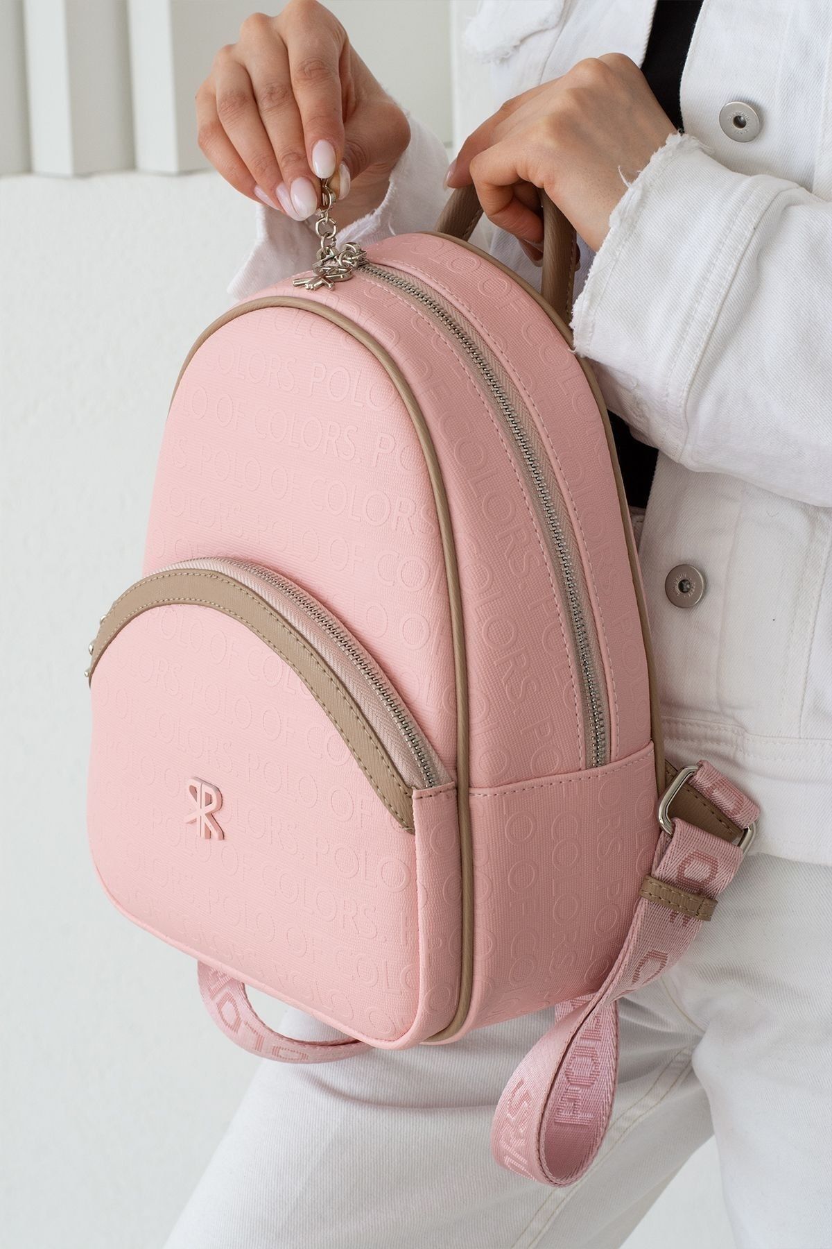 Pink sales polo backpack
