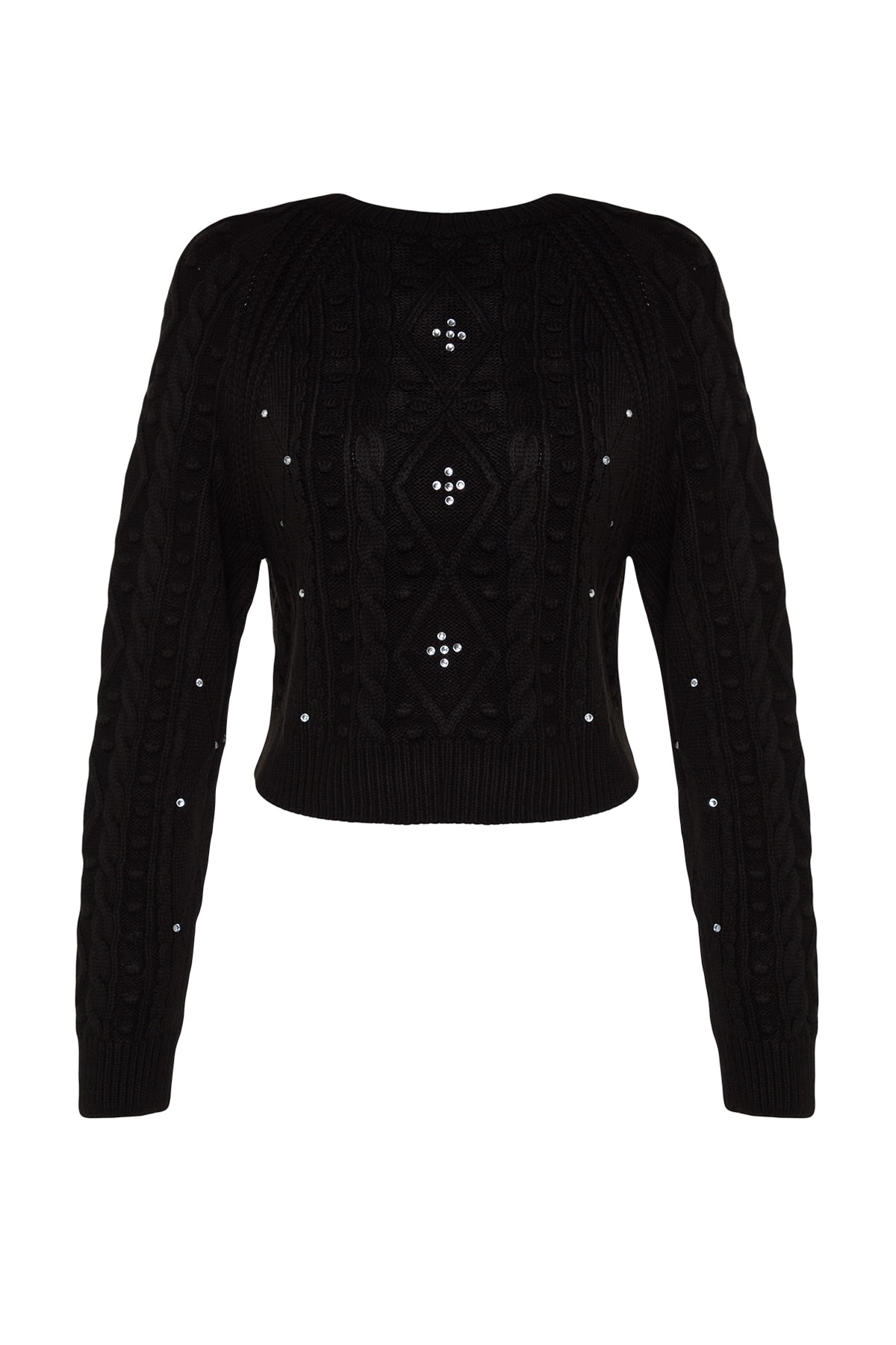 Trendyolmilla  Siyah Çift Taraflı Kullanılabilen Triko Kazak-Hırka TWOAW24KZ00144 - Görsel 8