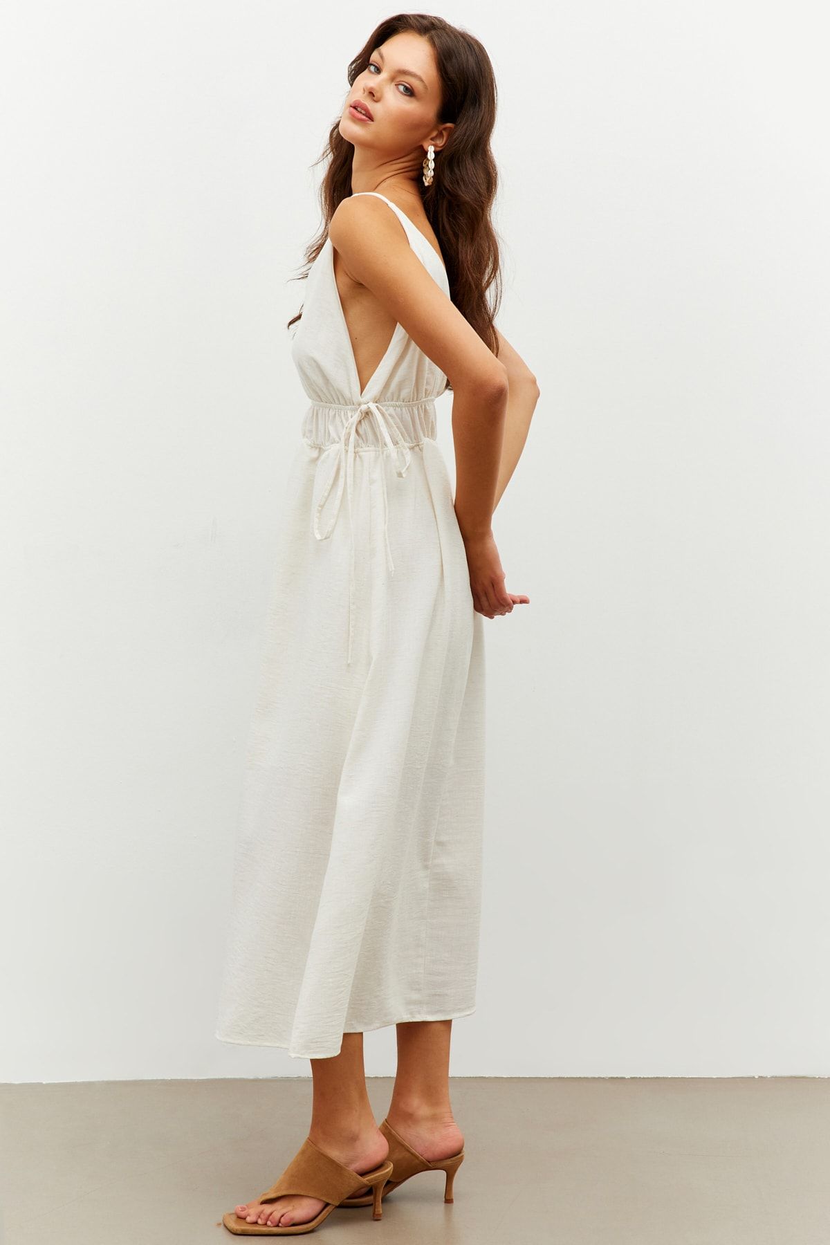 Sexy linen deals dress